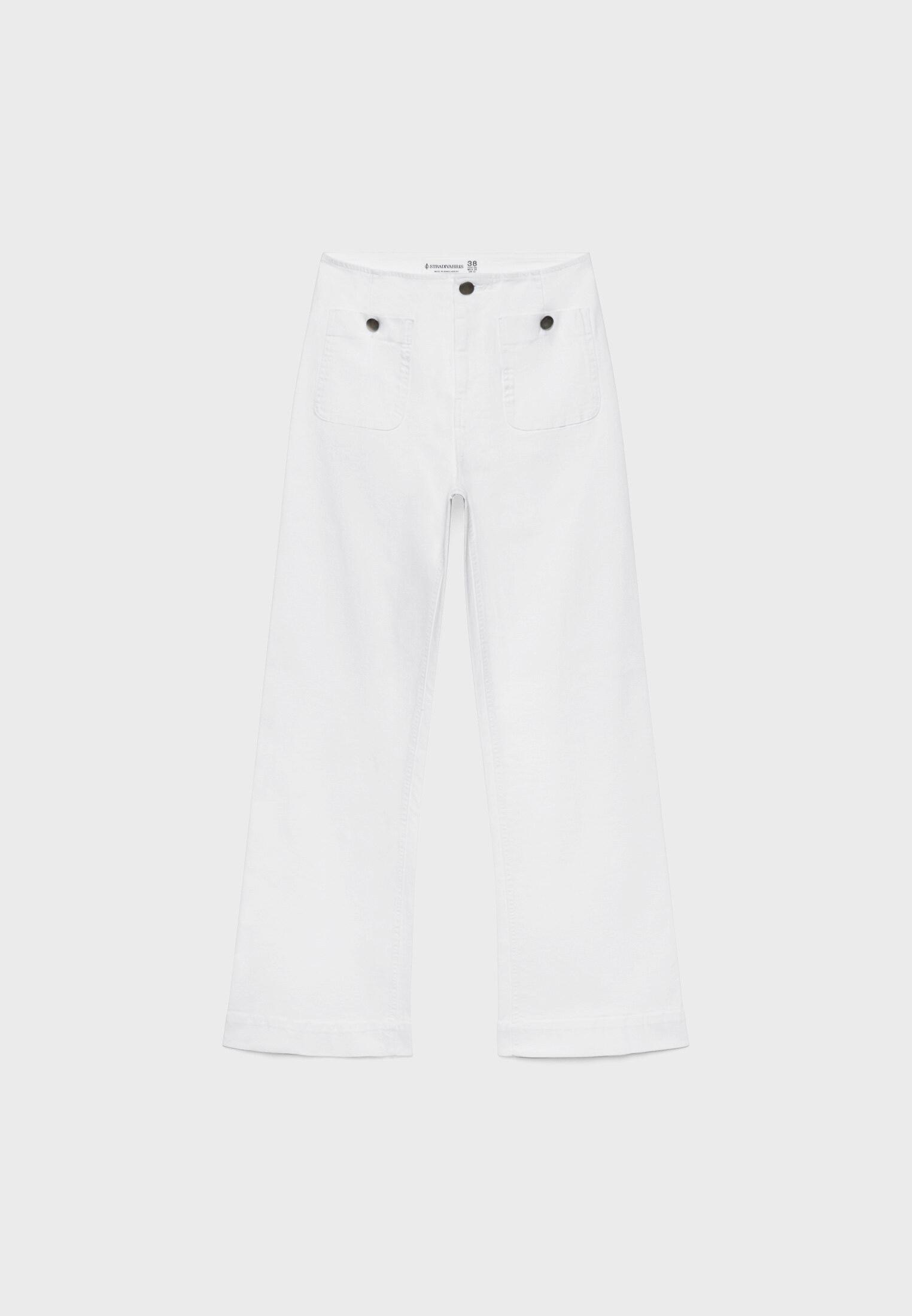 D77 Minimalist trousers with pockets — White