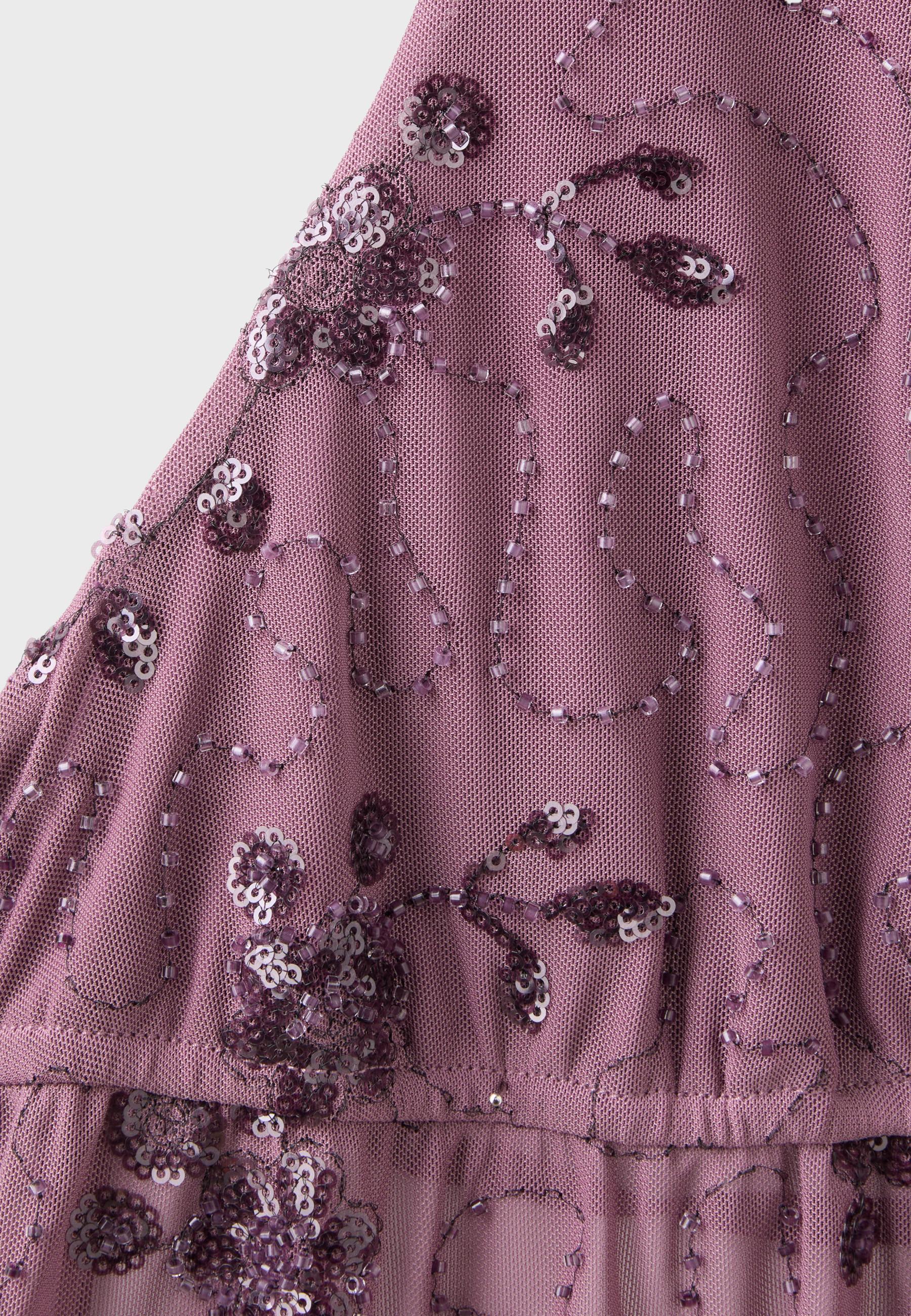 Embroidered halter top with rhinestones — Purple