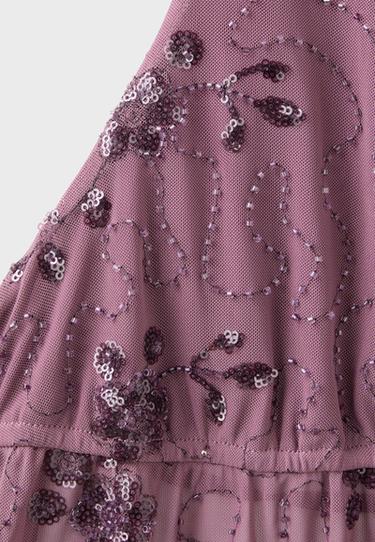 Rhinestone embroidered halter top — Purple 9