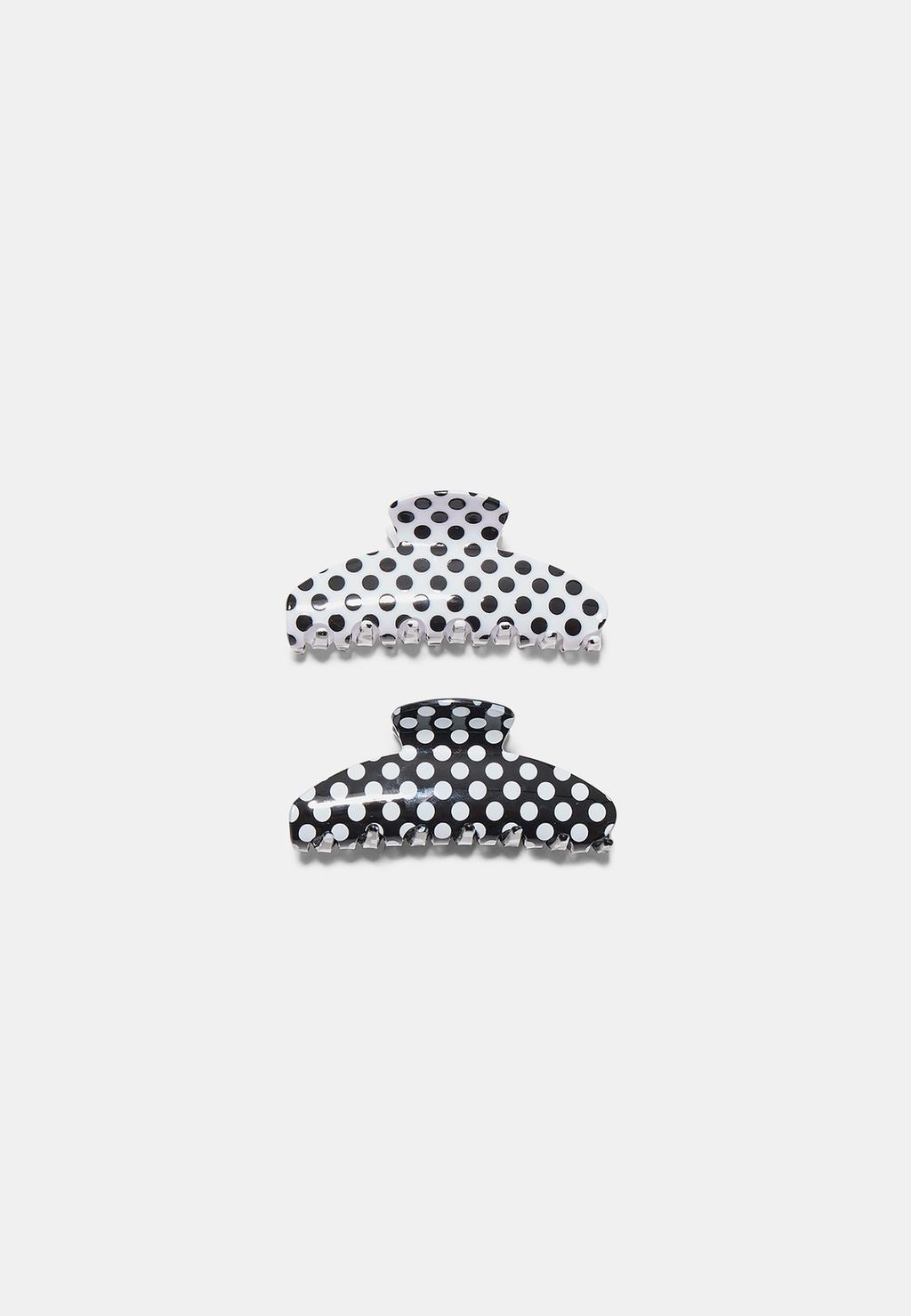 Set of 2 polka dot hair clips