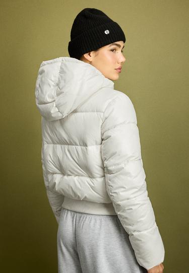 Shiny hooded padded jacket — Vanilla 5