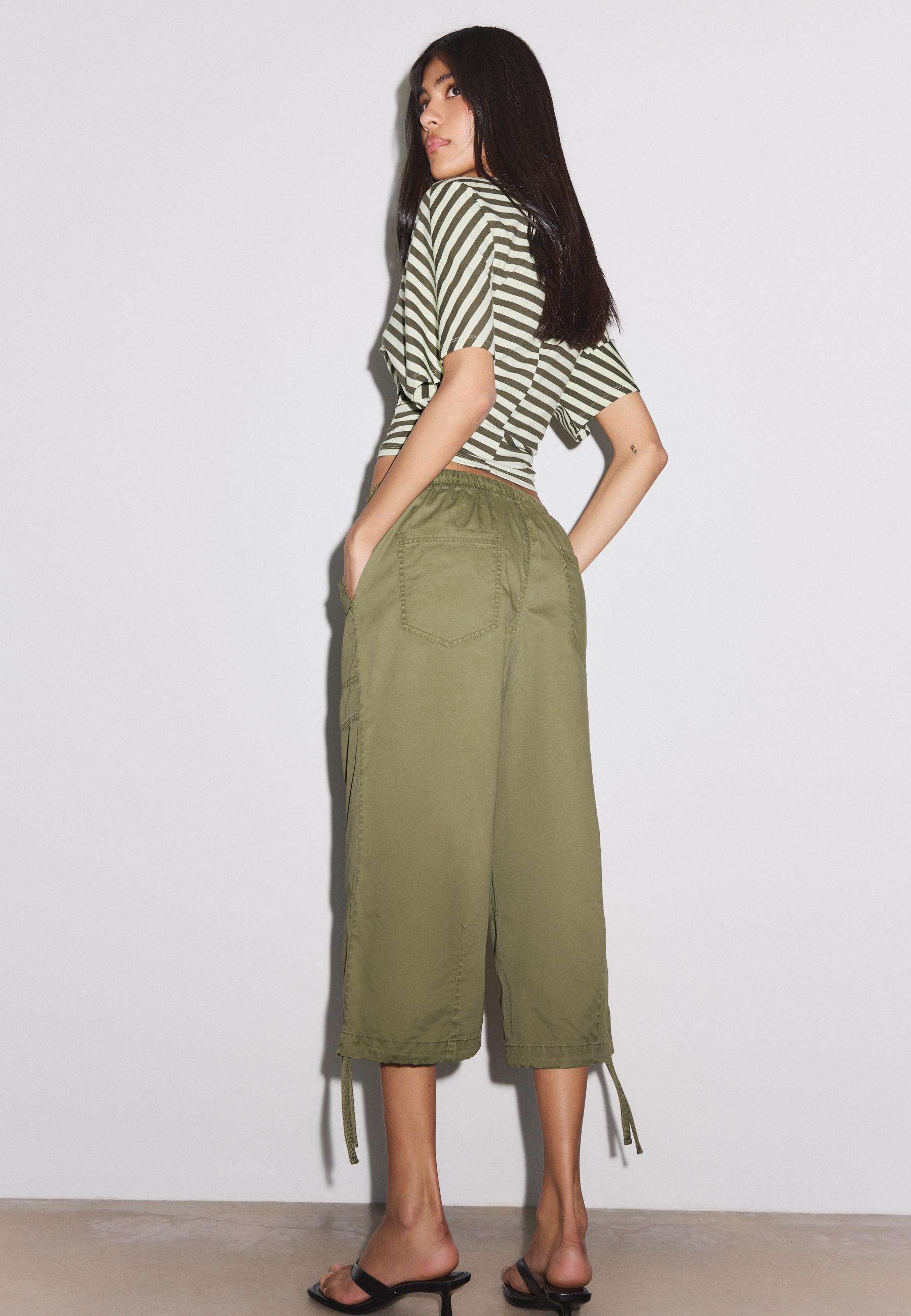 Relaxed fit poplin Bermuda shorts — Khaki