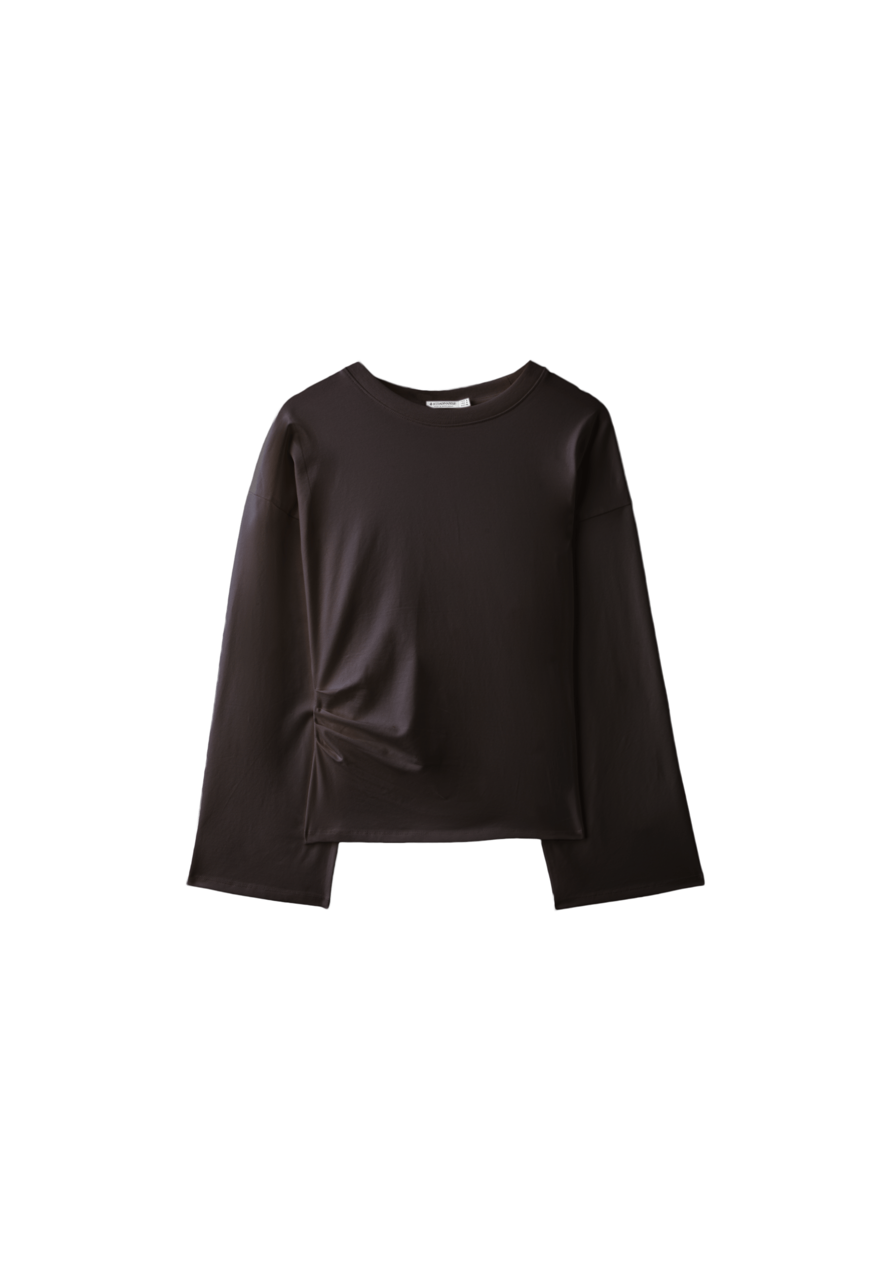 B11 Japanese-inspired long sleeve fitted waist T-shirt — Brown