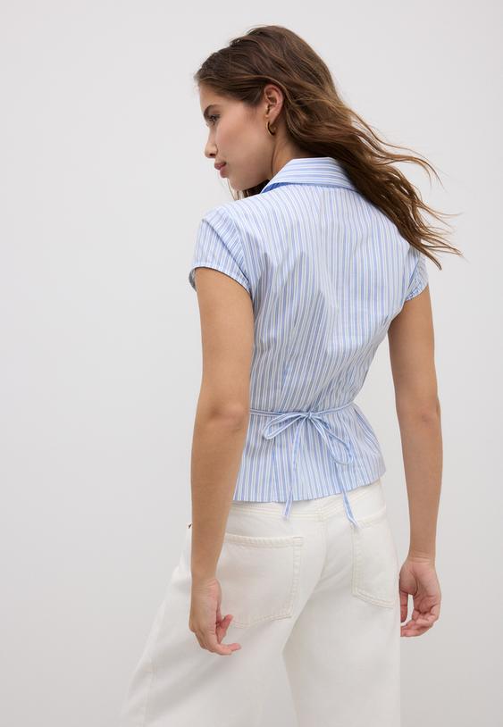 camisa manga corta corte bajo pecho l02075328