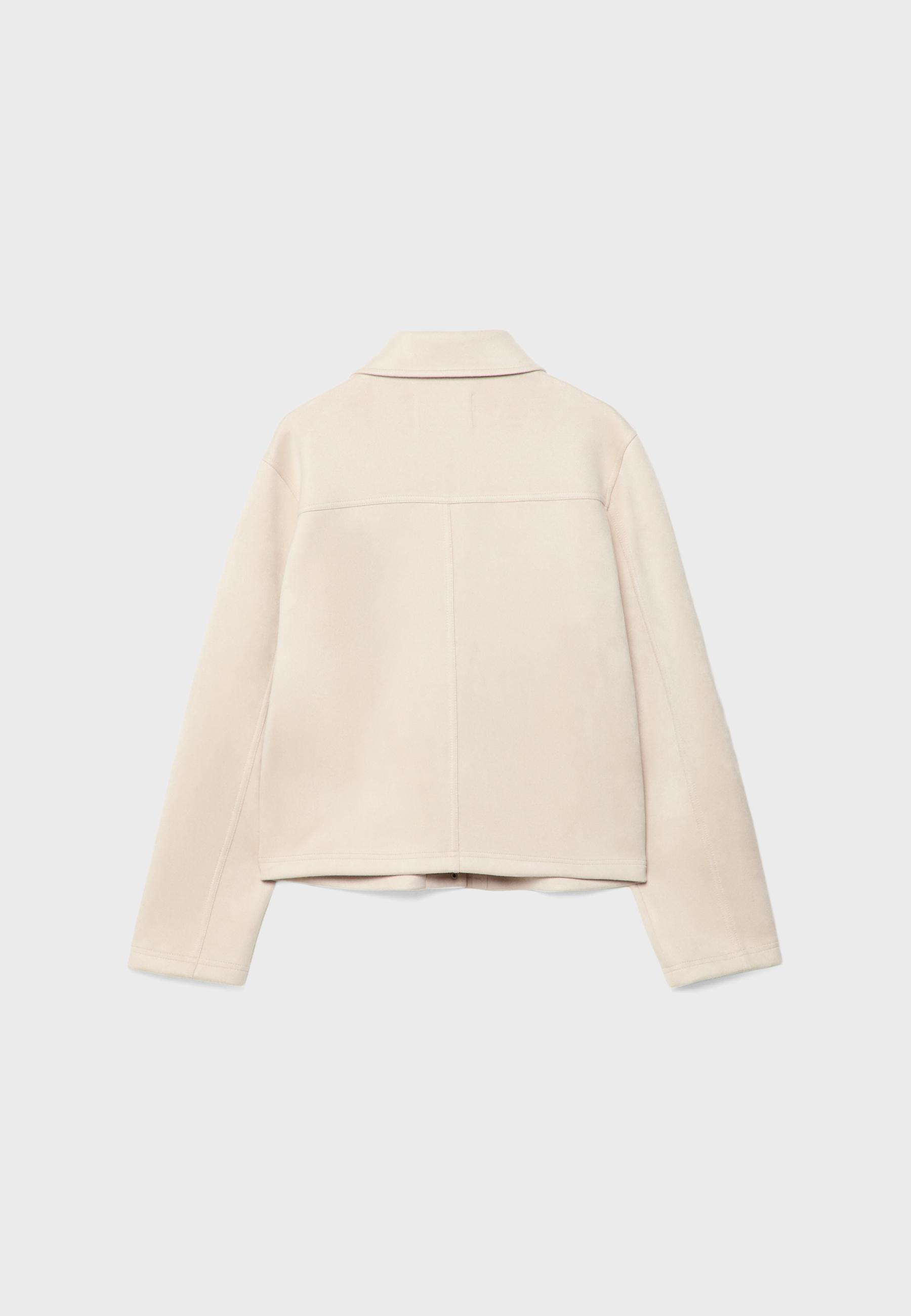 Faux suede jacket — Ecru