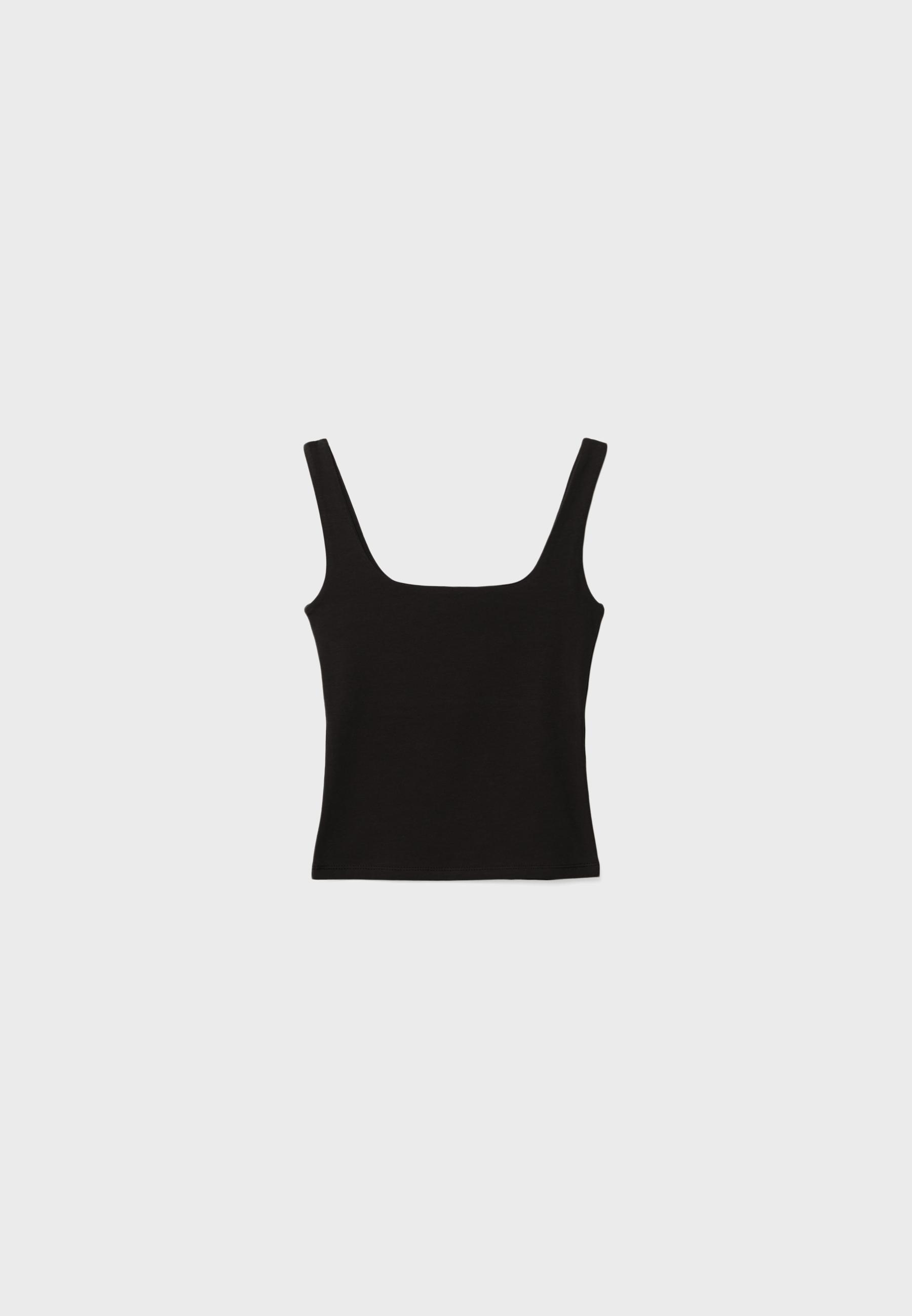Wide strap top — Black