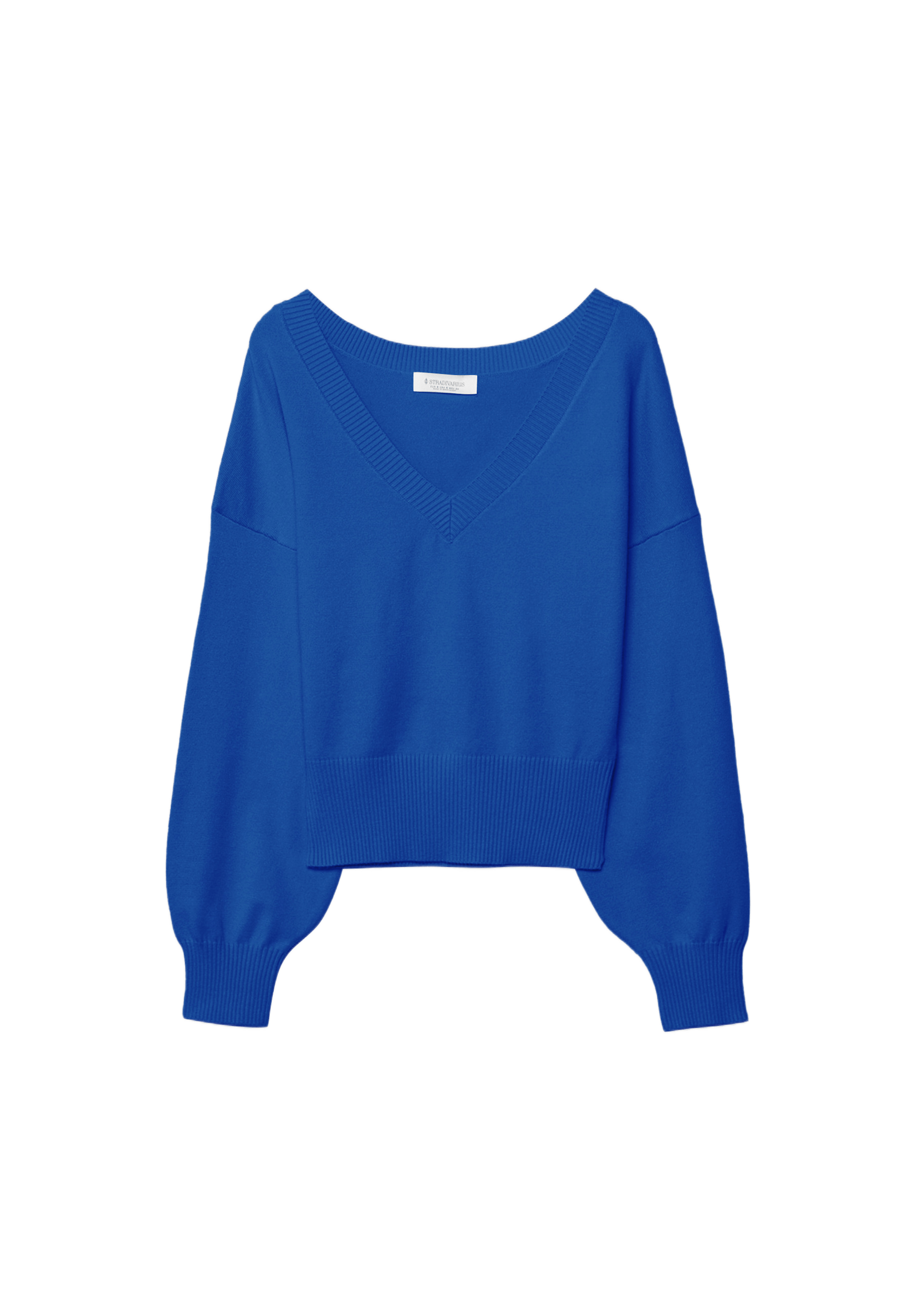 V-neck batwing sleeve jumper — Electric blue