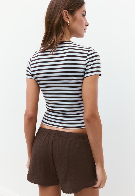 basic slim fit tshirt met strepen