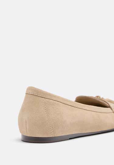 Leather tassel loafers — BEIGE 4