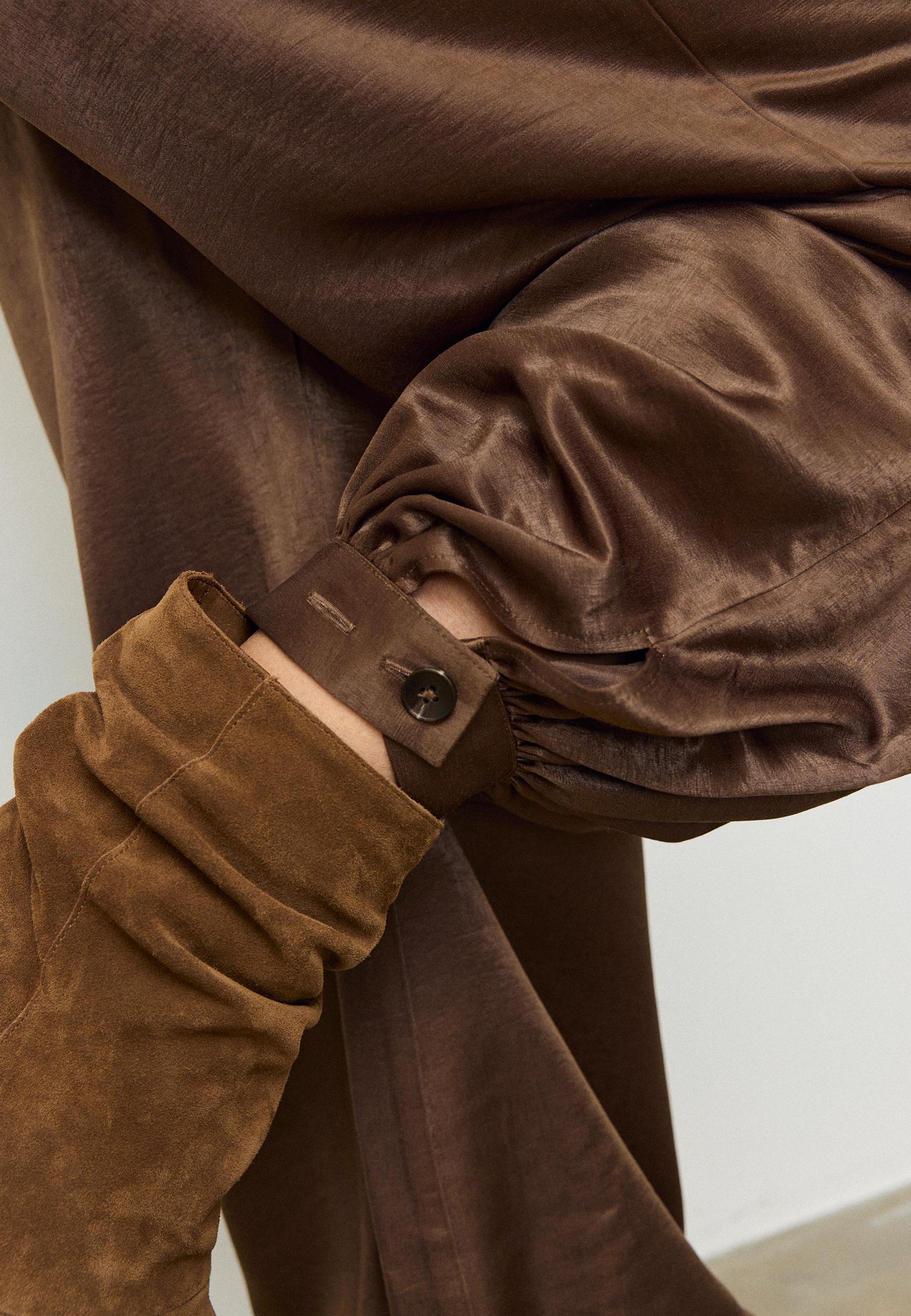 Smart satin balloon trousers — Brown