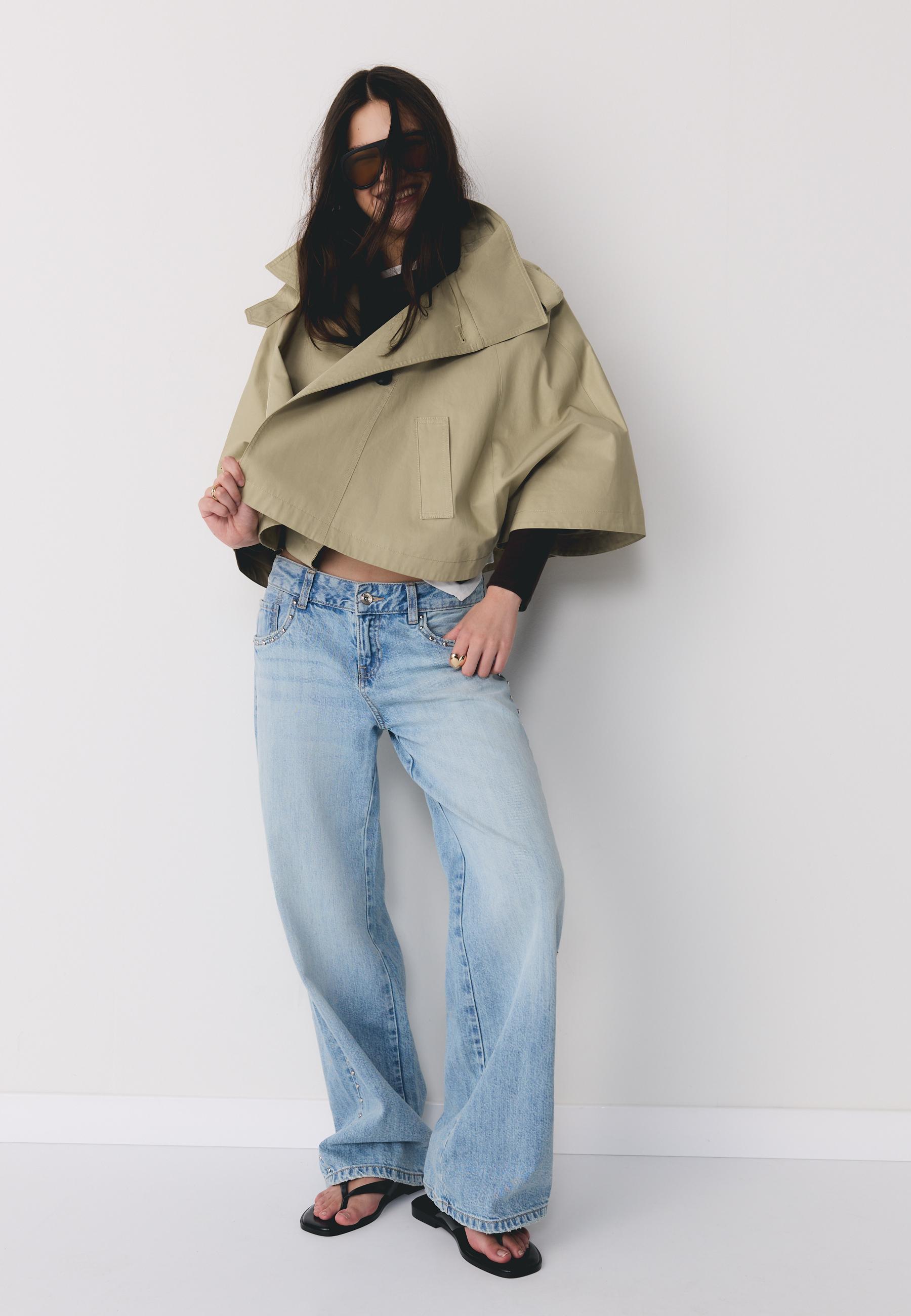 Cape trench coat — Stone