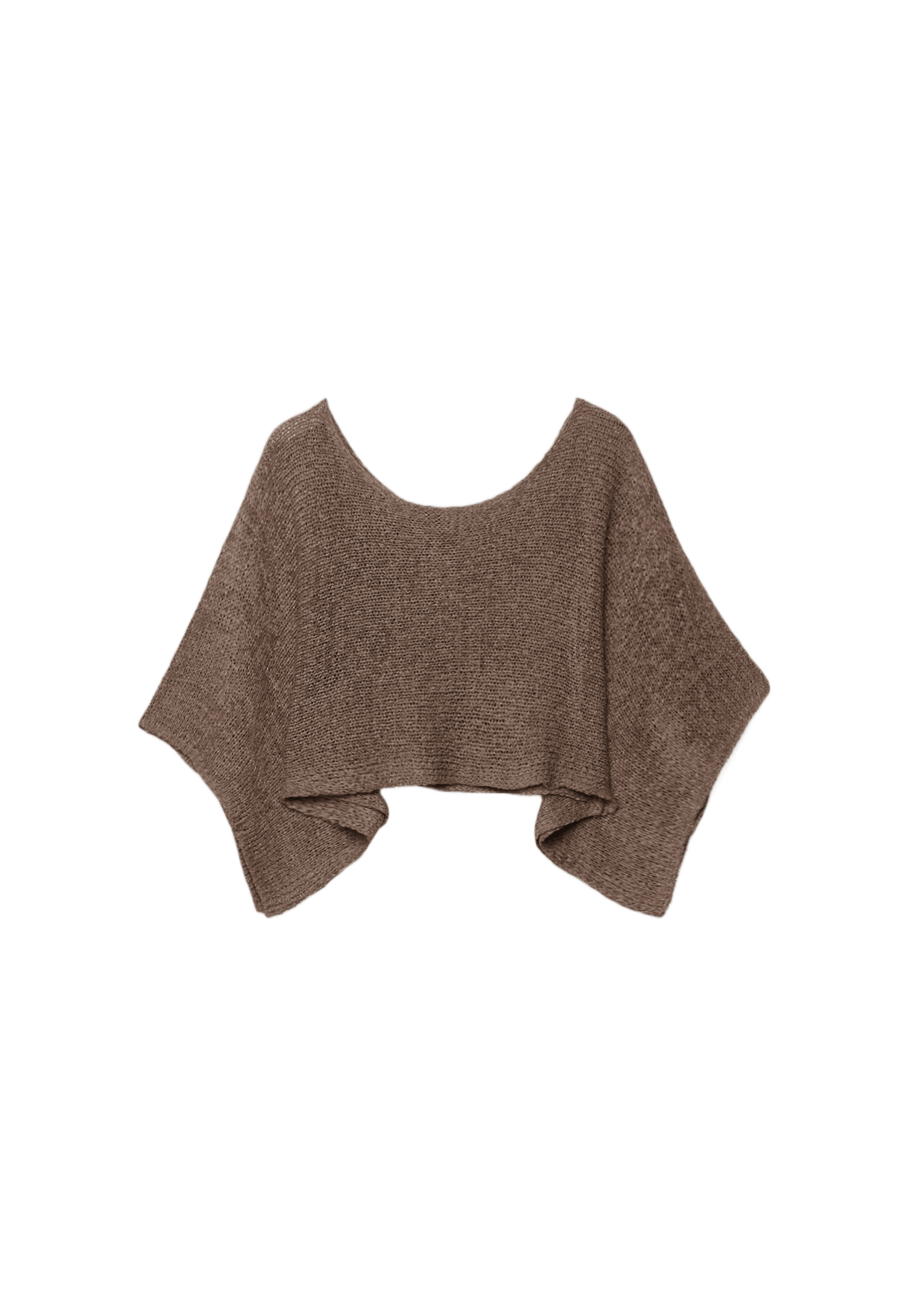 Basic cape knit jumper — Brown