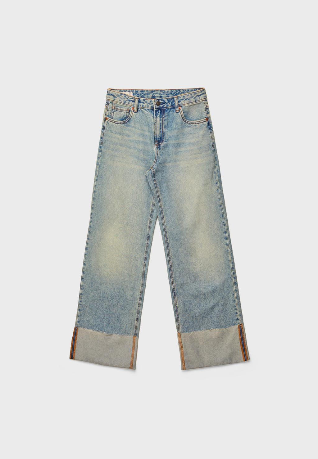 D65 Straight Jeans mit Aufschlag
