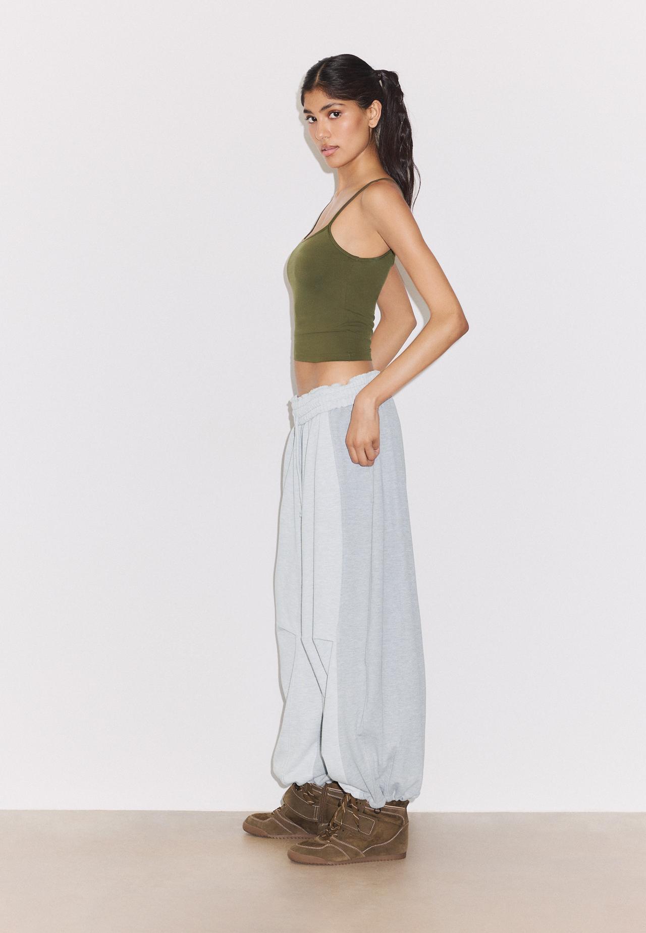 Polyamide strappy top — Khaki