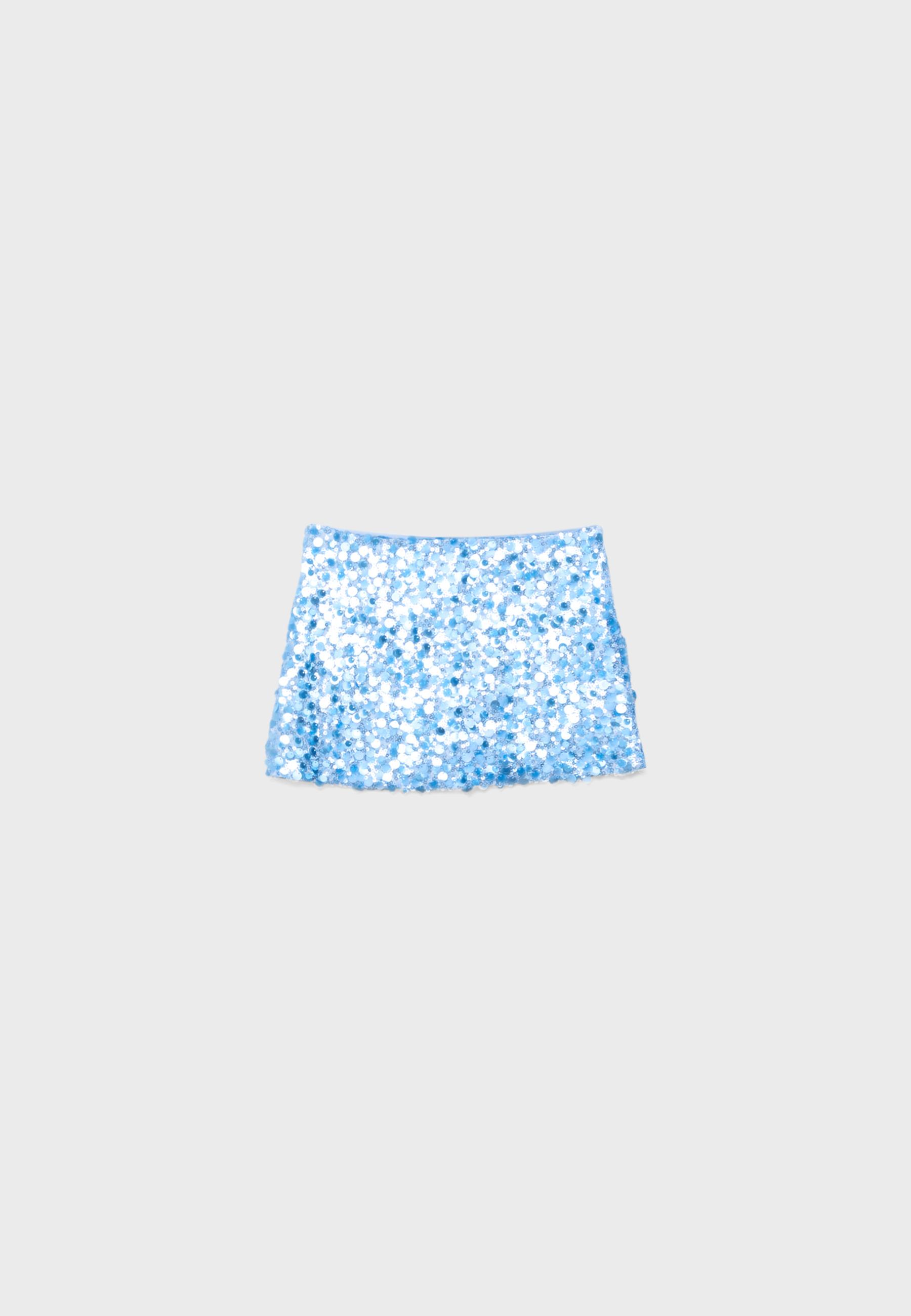 Sequin mini skirt — Blue