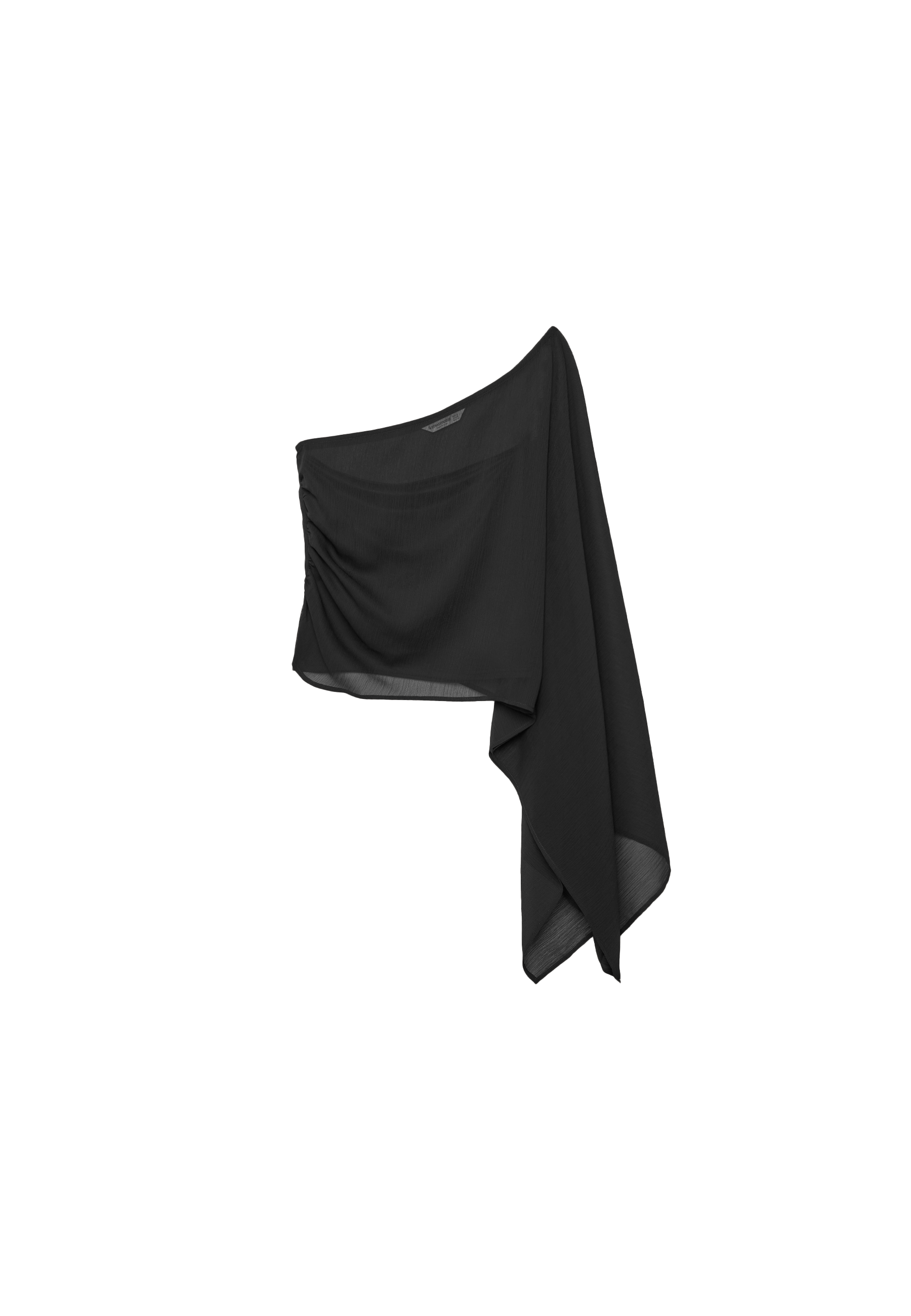 Asymmetric draped top — Black