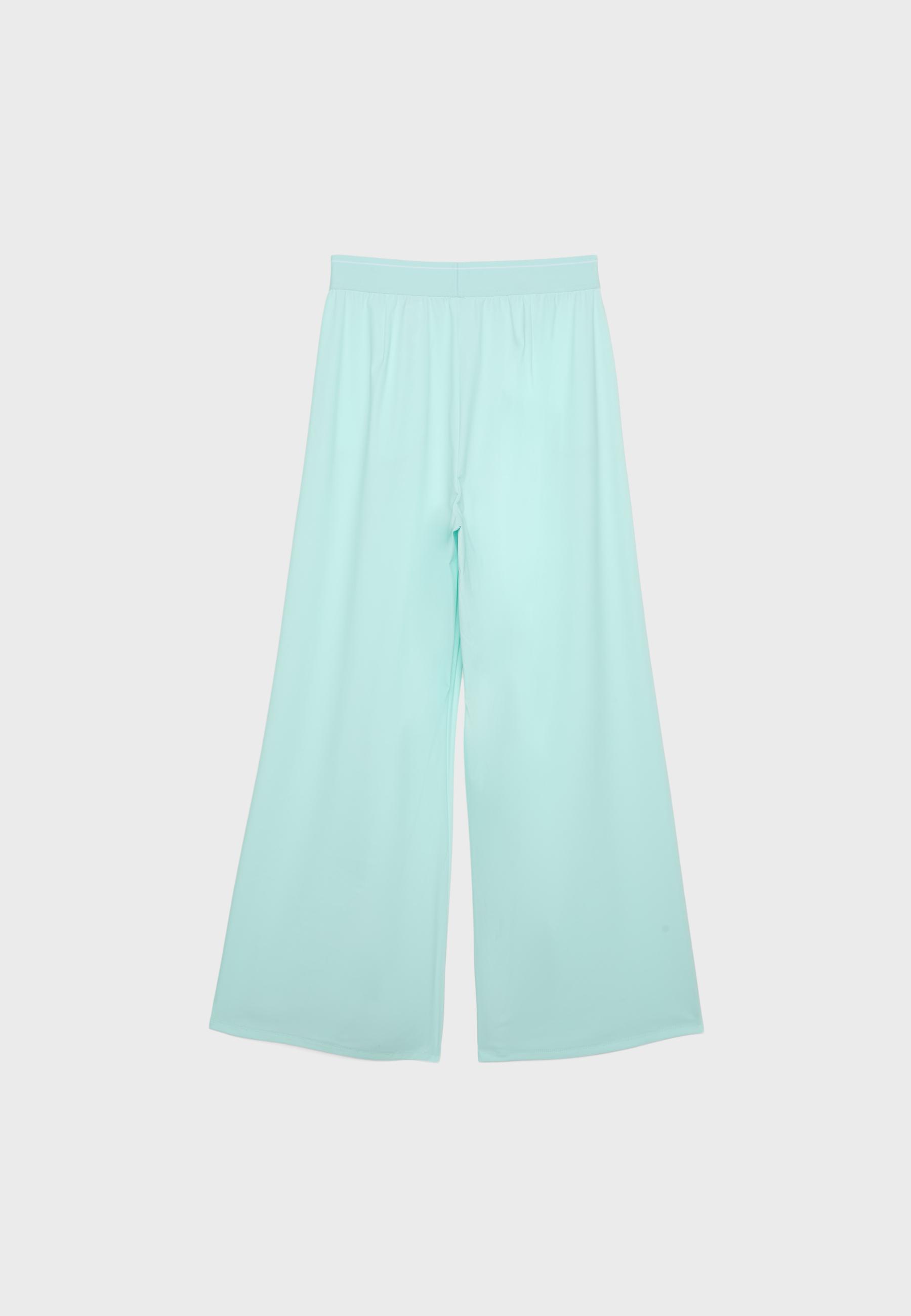 Elasticated waist palazzo joggers — Pastel green