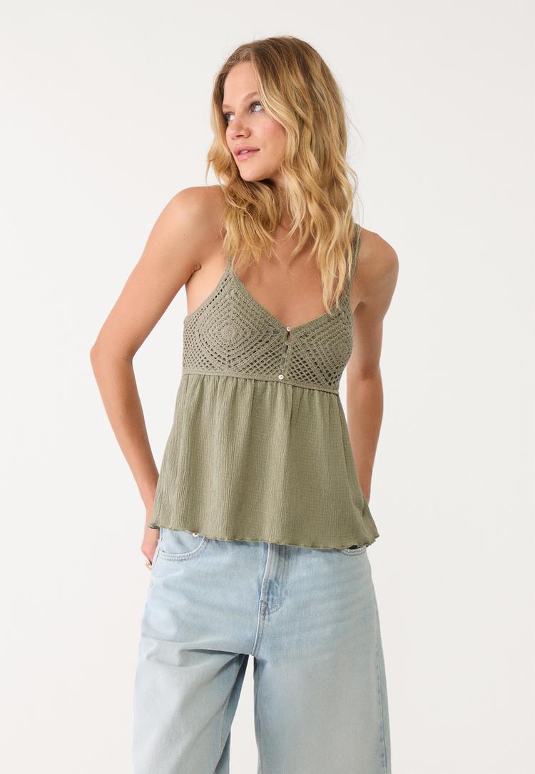 top crochet volantes