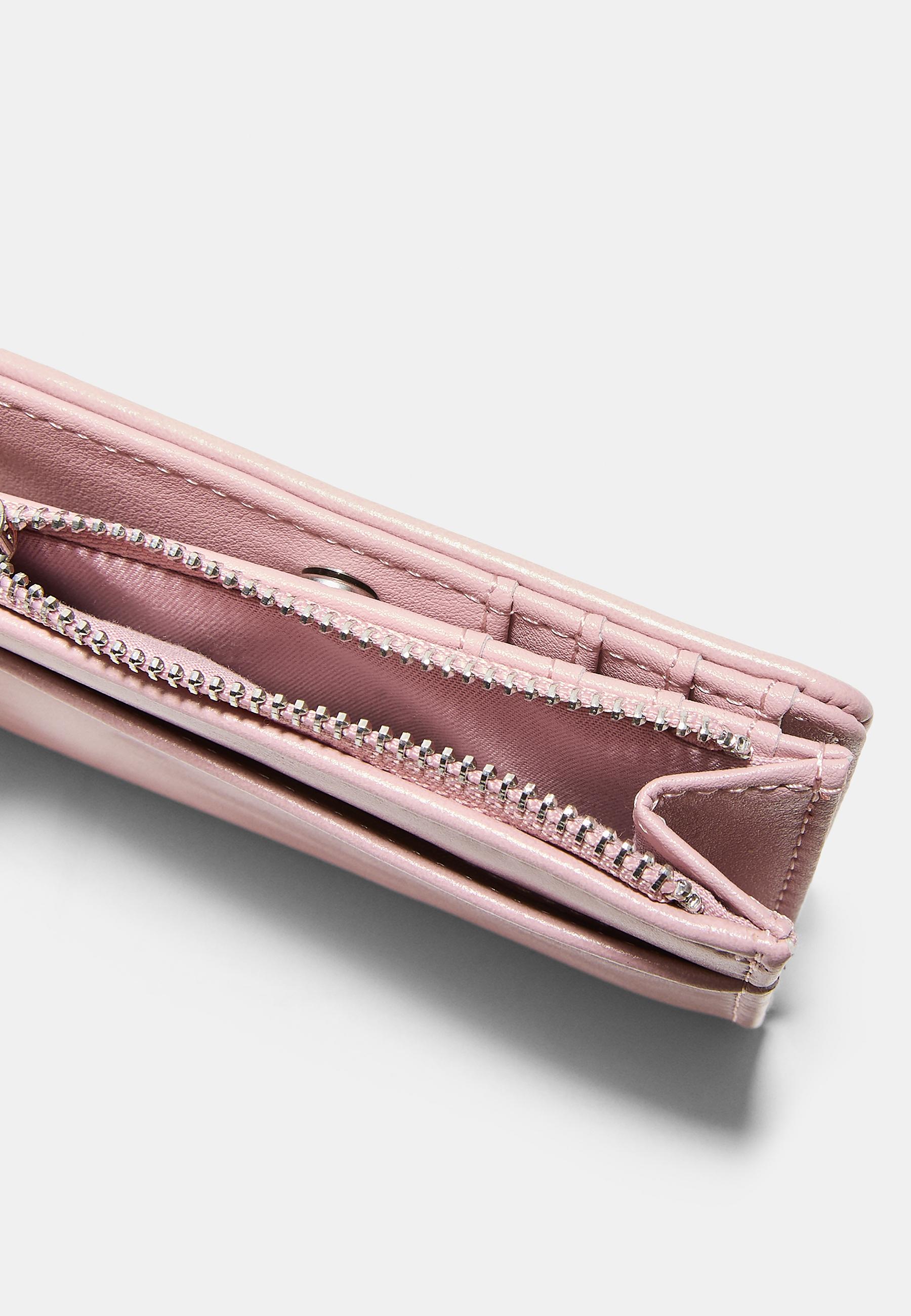 Faux leather card holder purse — Pastel pink