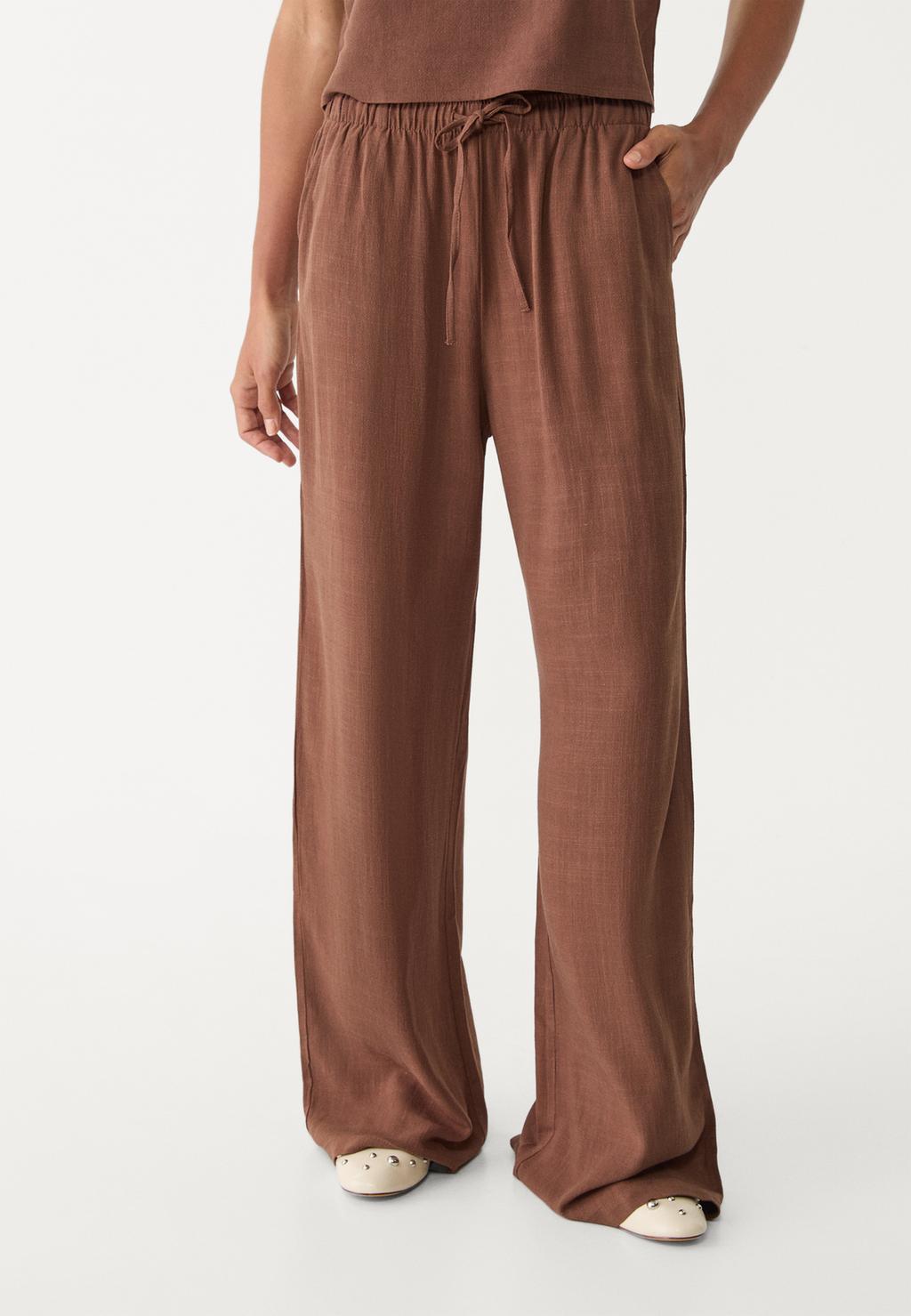 Flowing linen blend trousers