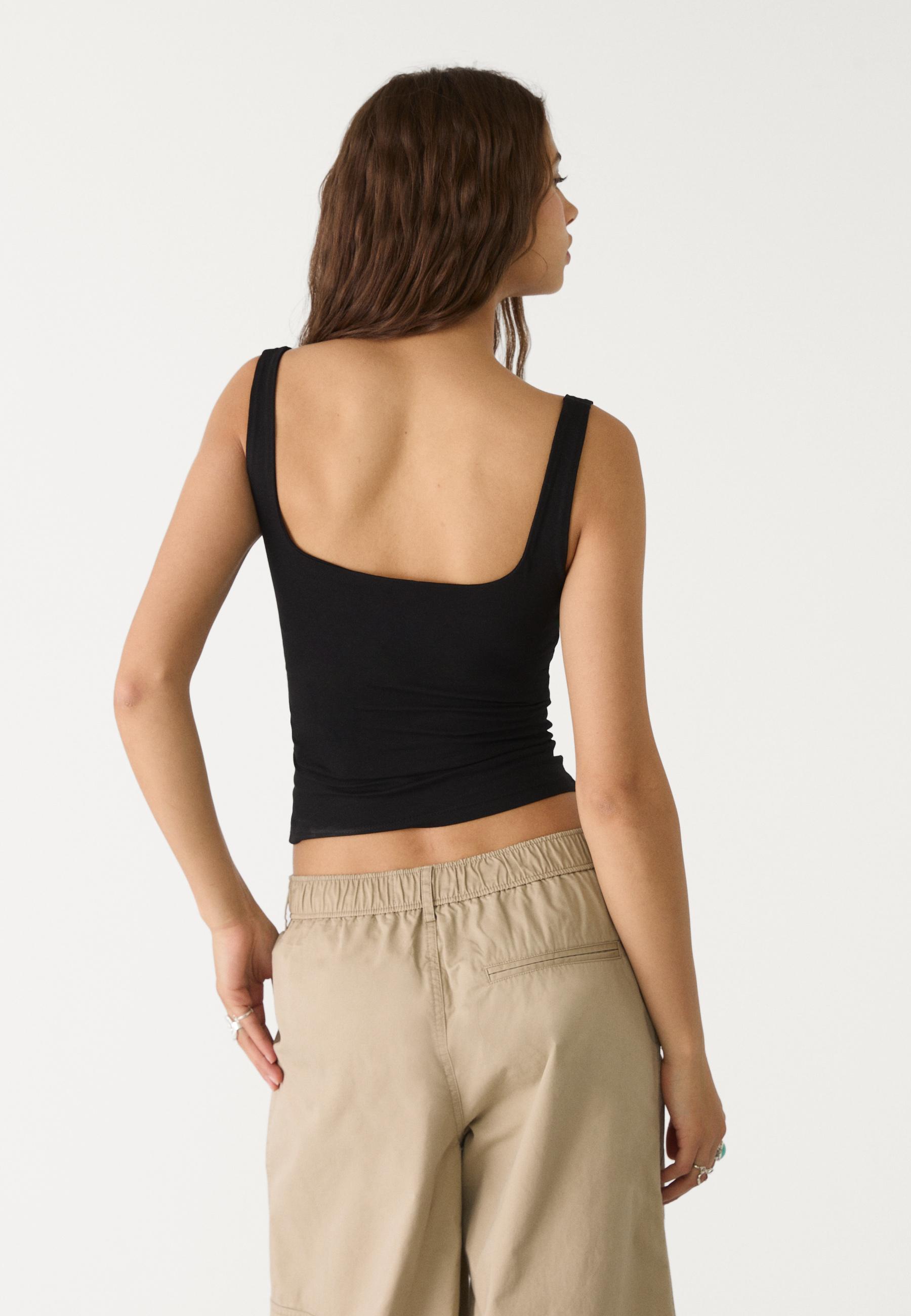 Wide strap top — Black