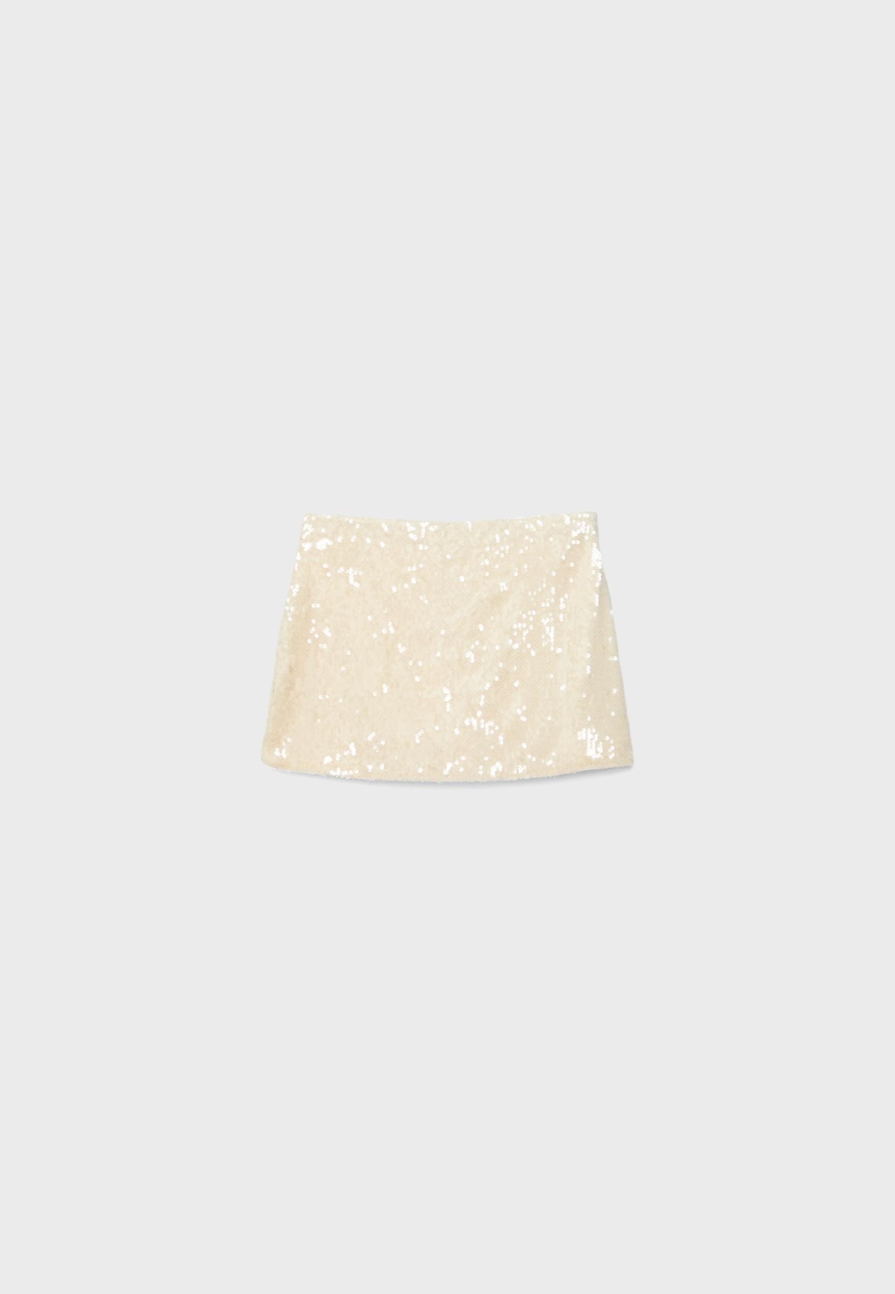 Sequin mini skirt — Vanilla