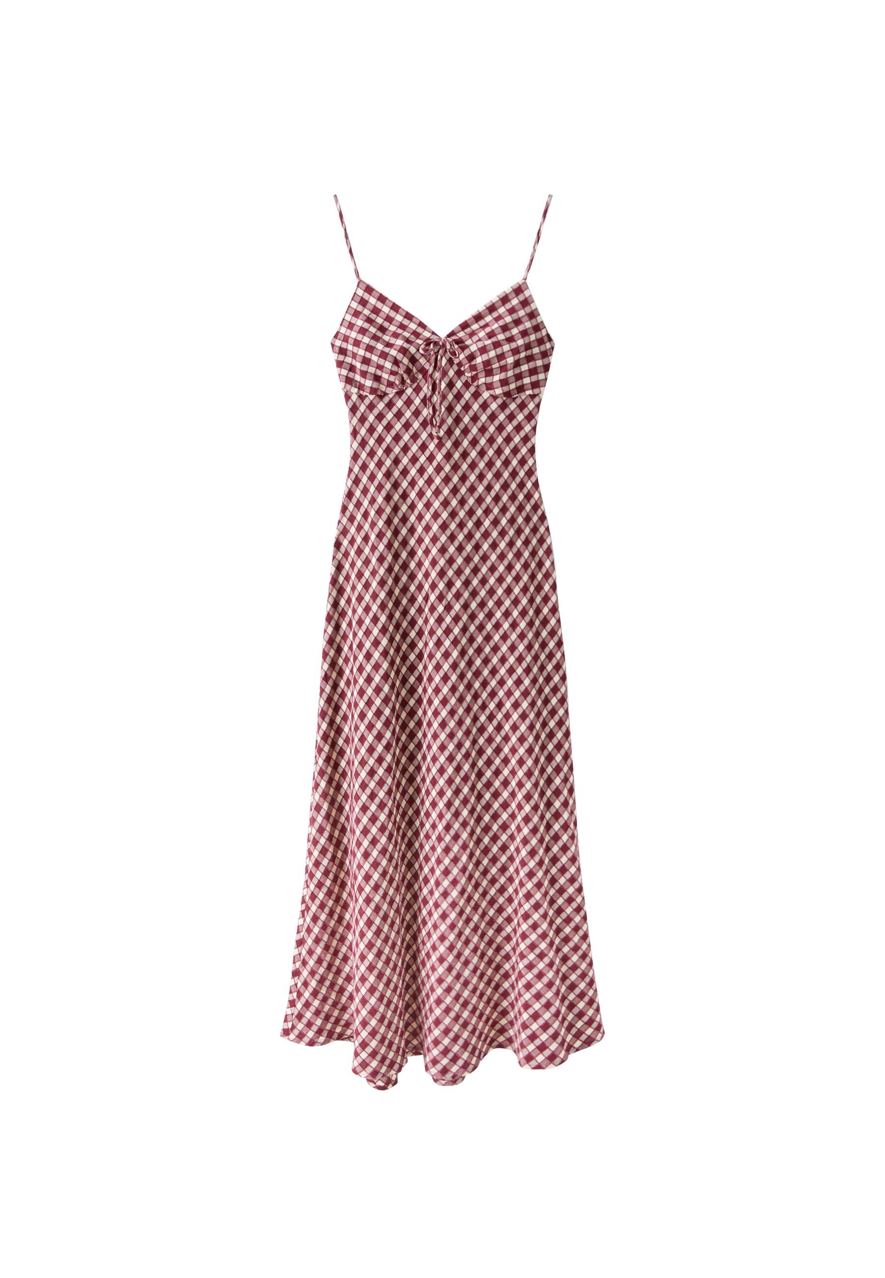 Gingham midi dress — Purple