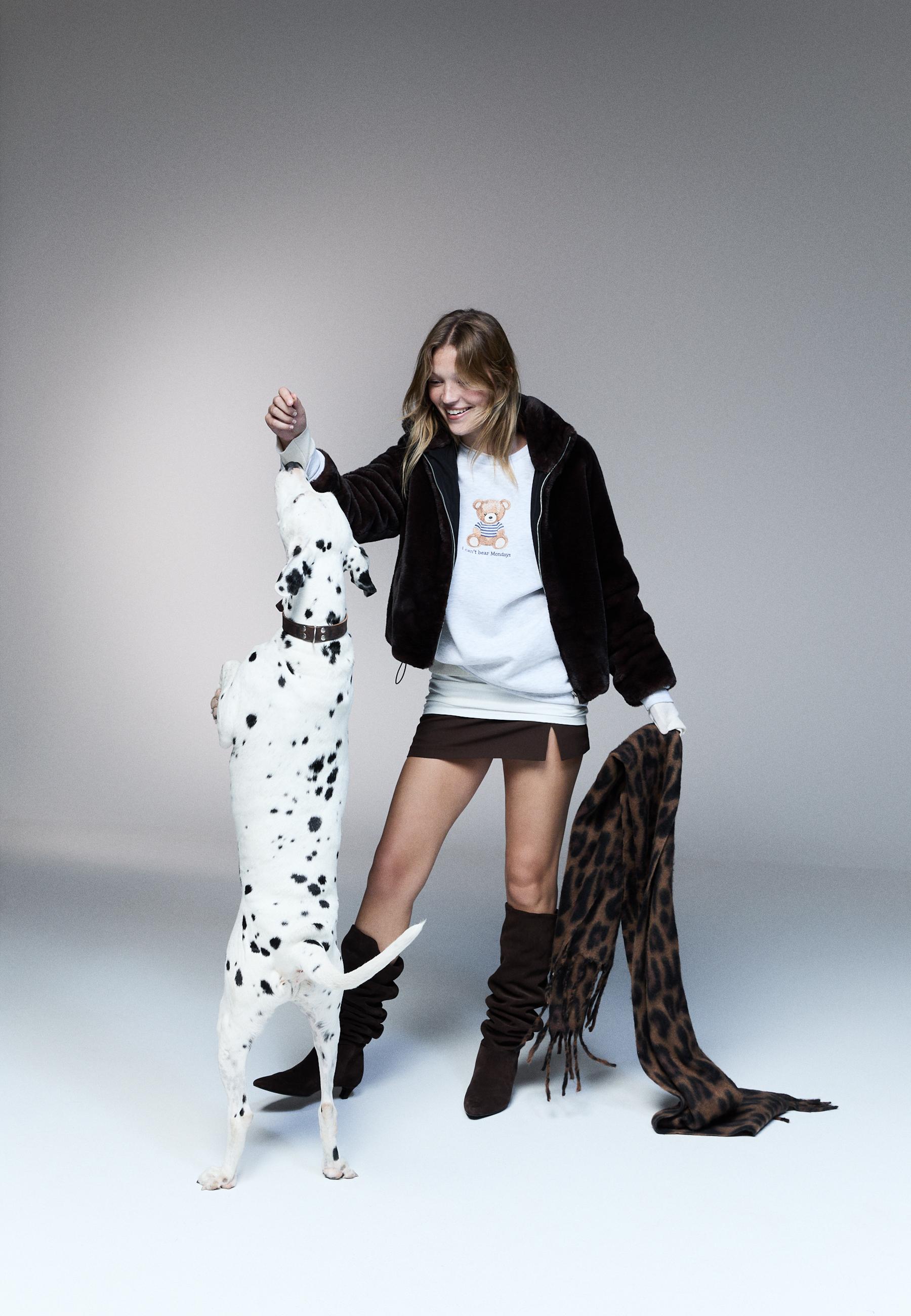 Leopard print scarf — Brown