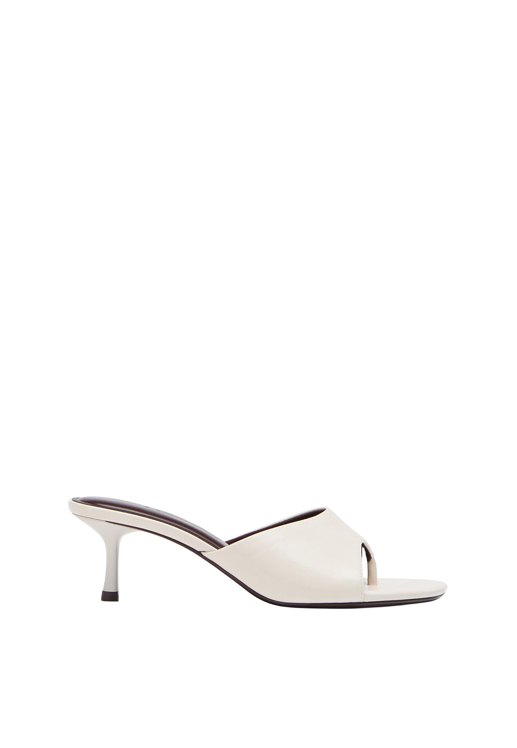 Heeled thong sandals — ECRU