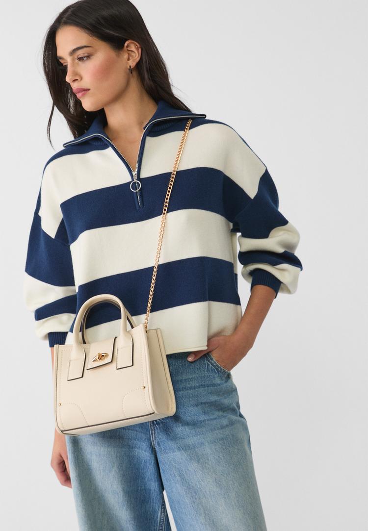 bolso tote pespunte fantasia