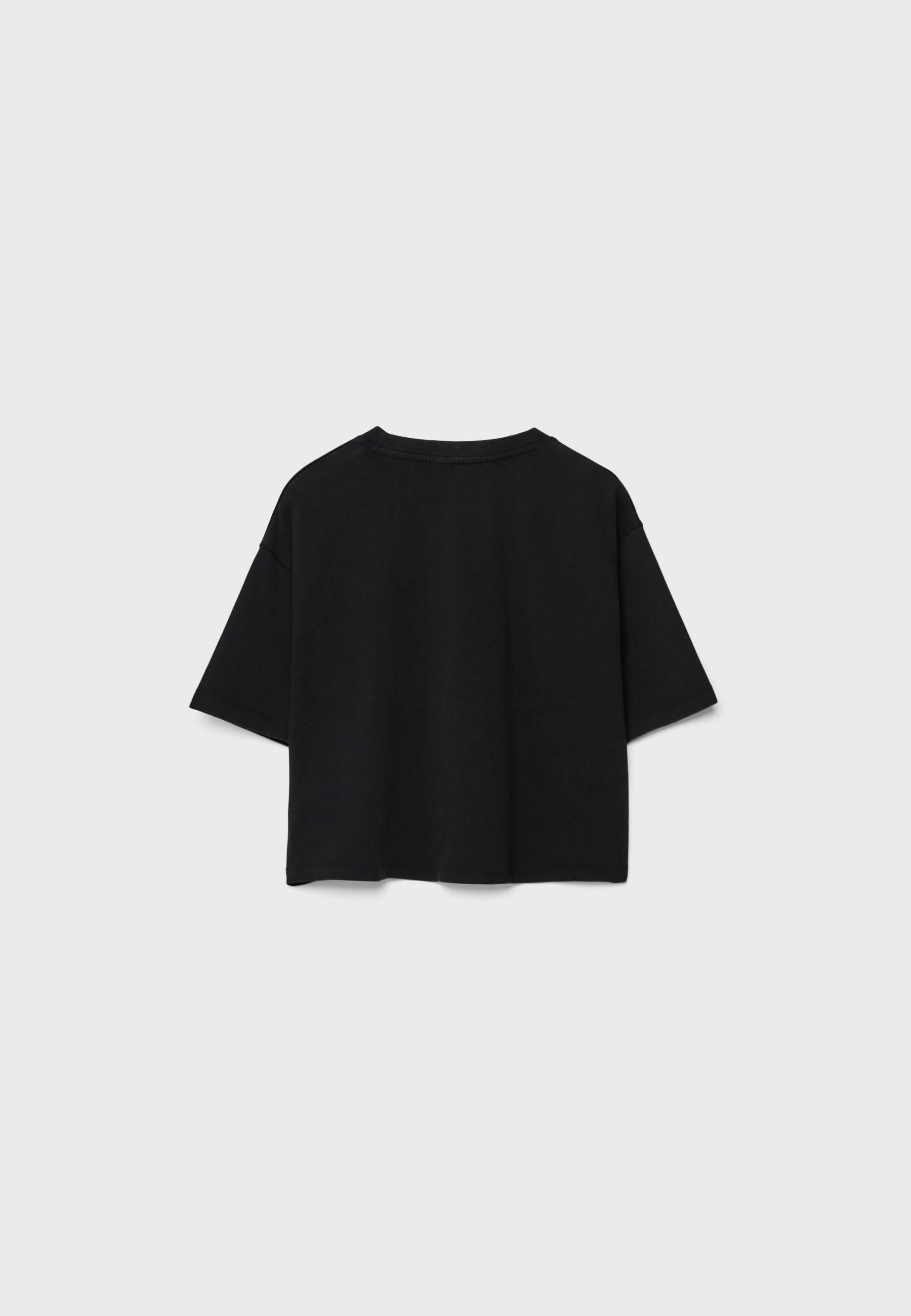 Caffeine cropped T-shirt — Black