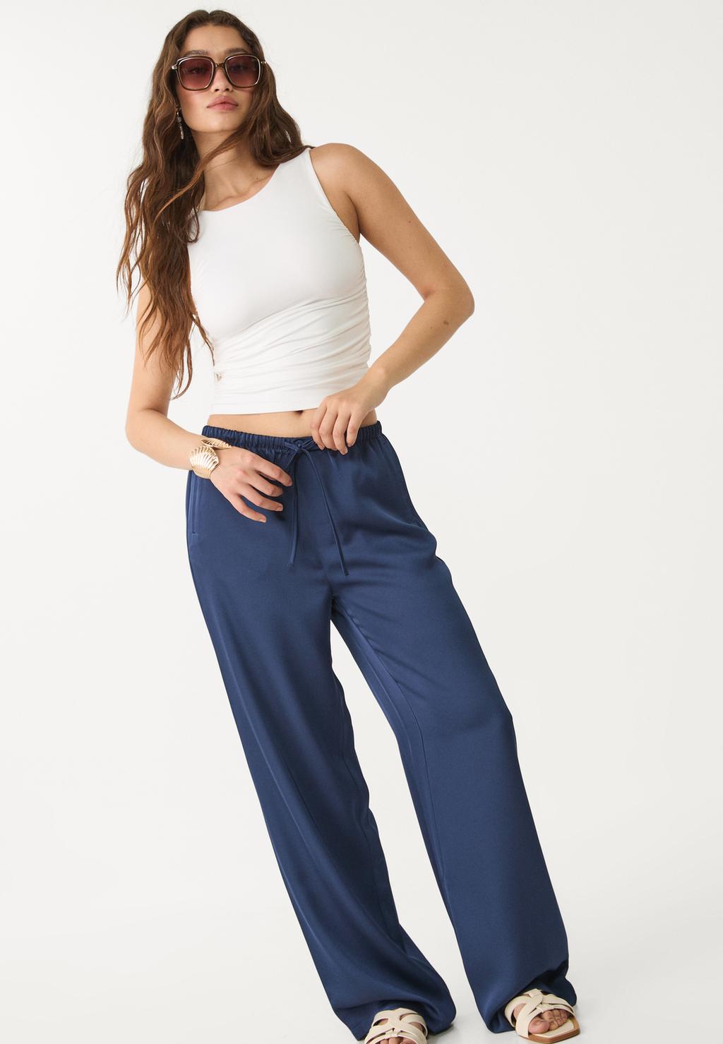 Pantalon fluide satiné