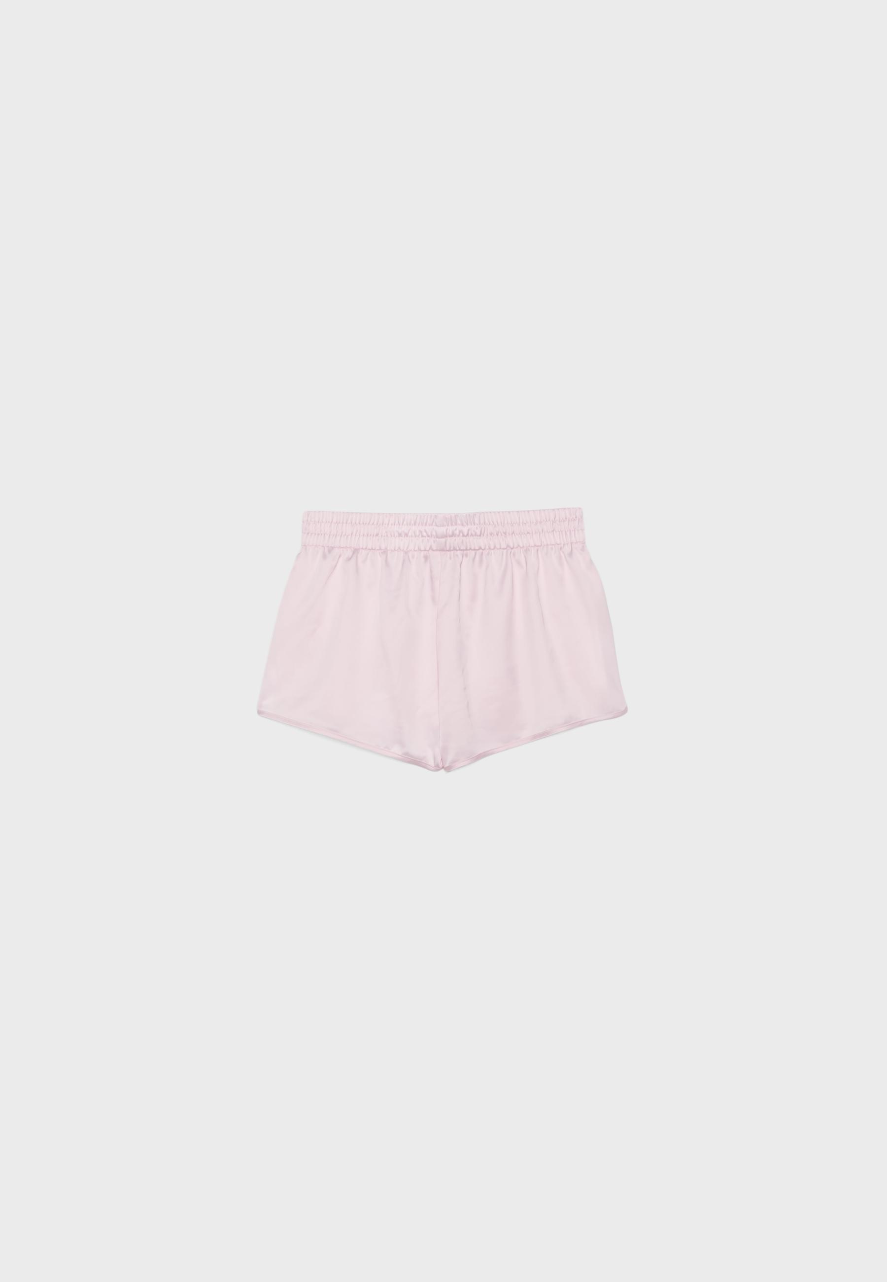 Satin mini shorts — Pastel pink