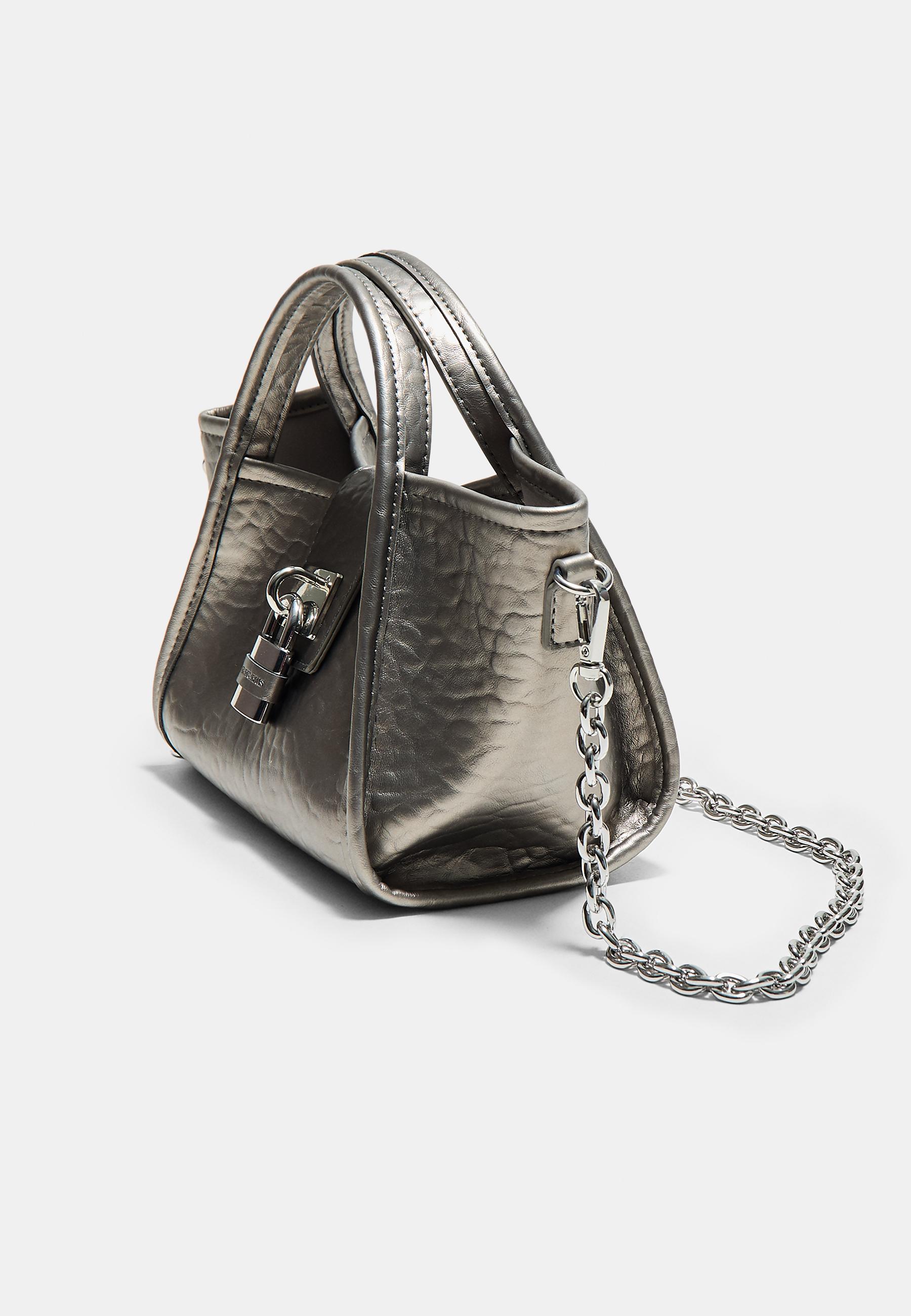 Mini padlock crossbody bag — Grey