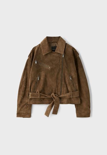 100% leather biker jacket — Brown 8