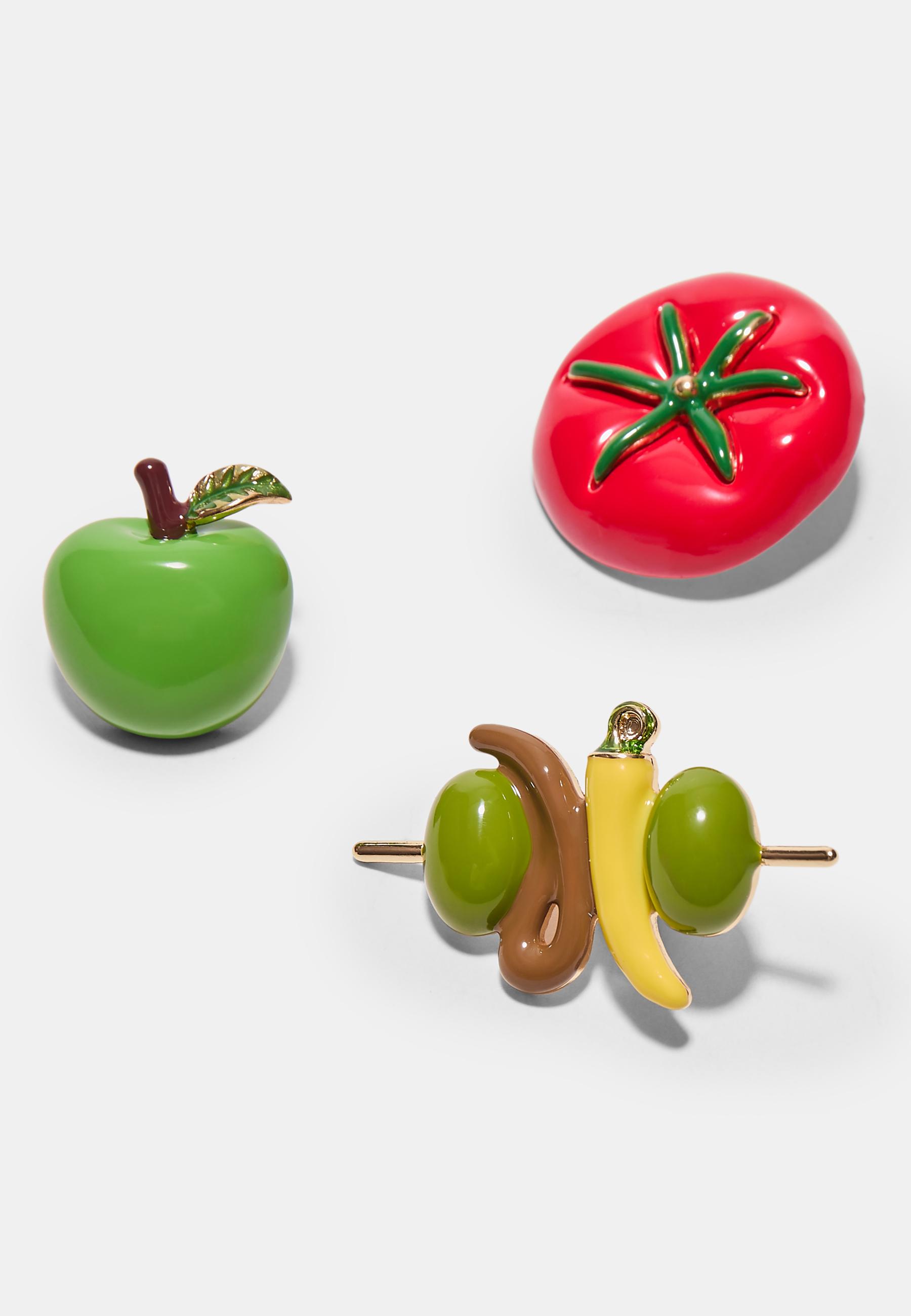 Set of 3 Food Combo Pins — Gold (alternate view)