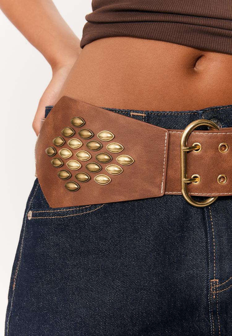 wide studded belt