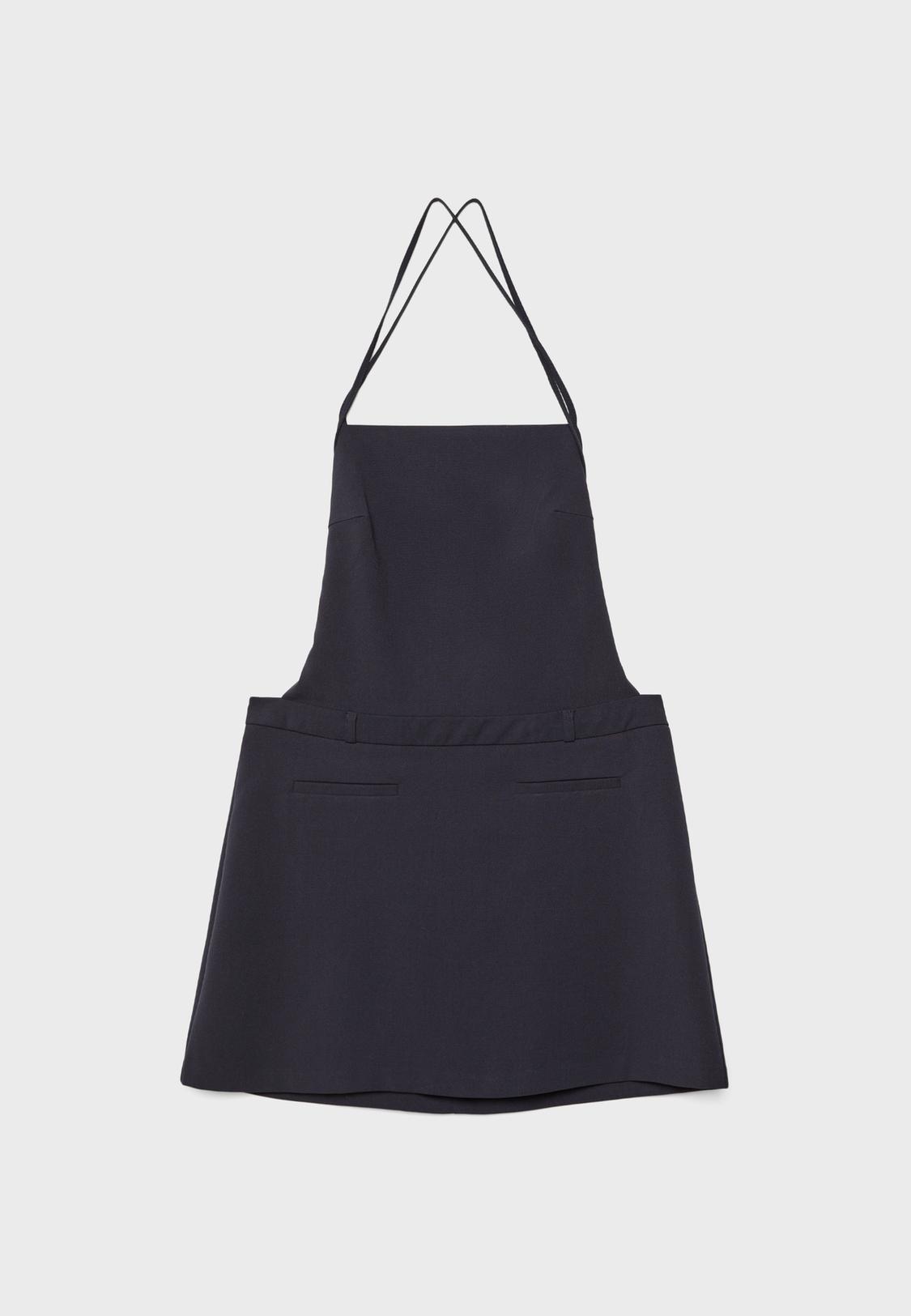Stradivarius Short Pinafore Dress Dark Blue Xs
