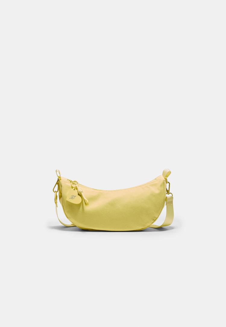 Stradivarius Υφαντή Τσάντα Χιαστί Φεγγάρι Lime Os