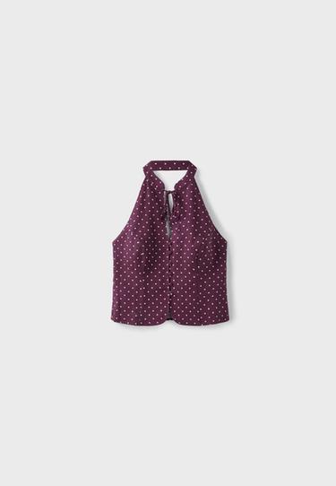 Fitted polka dot top — Purple 8