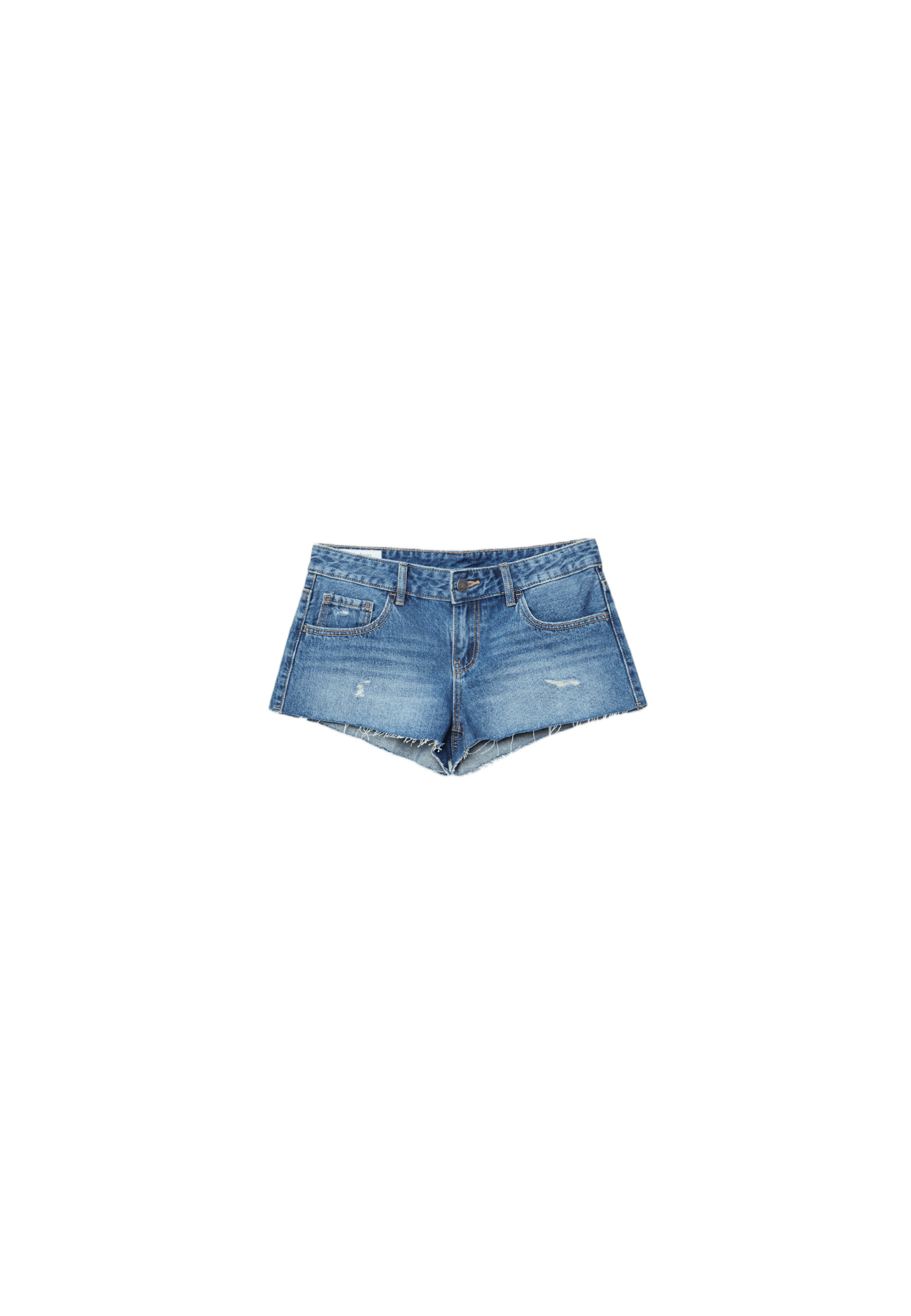 Ripped denim shorts — MEDIUM LIGHT BLUE DENIM
