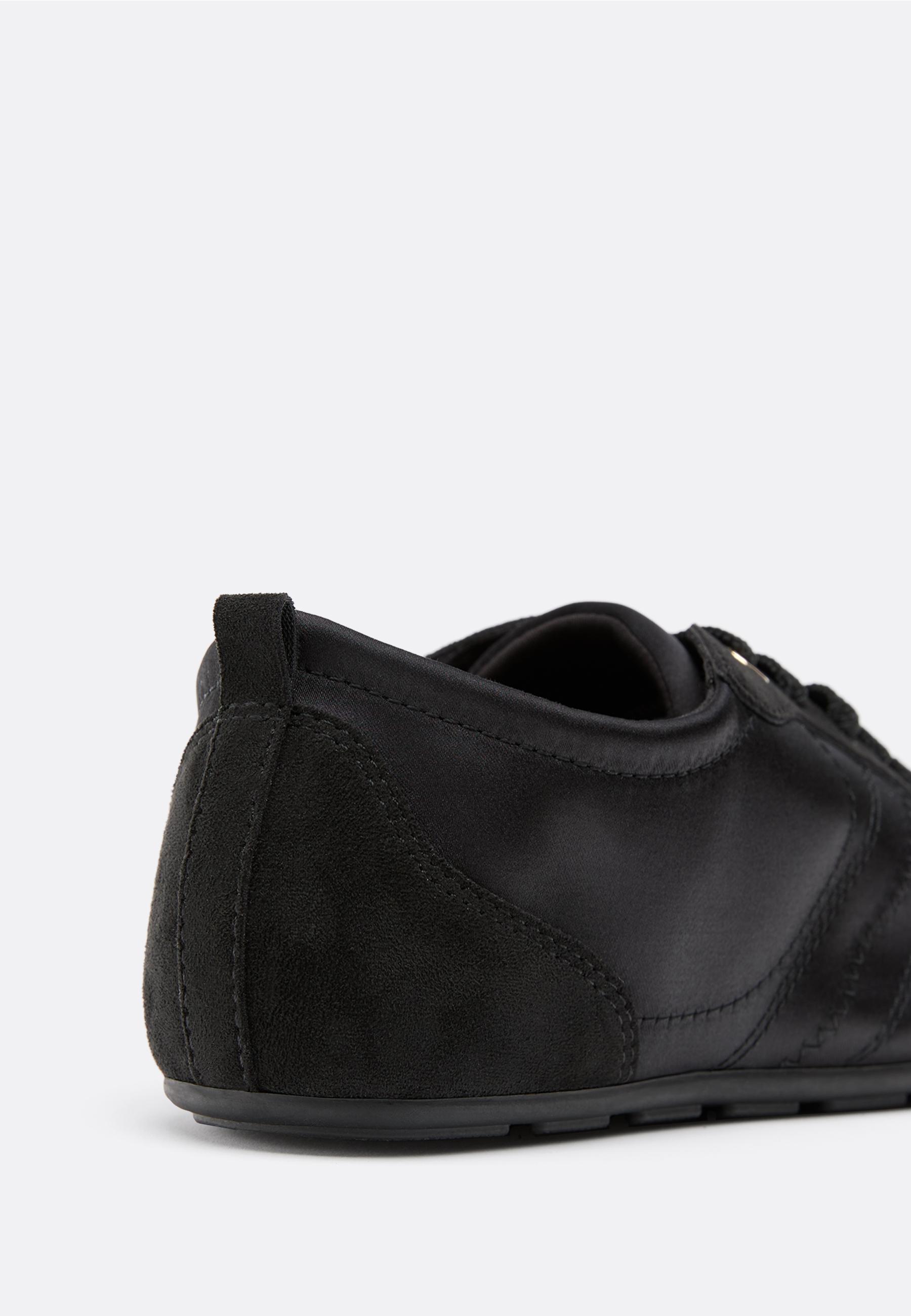 Satin fine sole trainers — BLACK