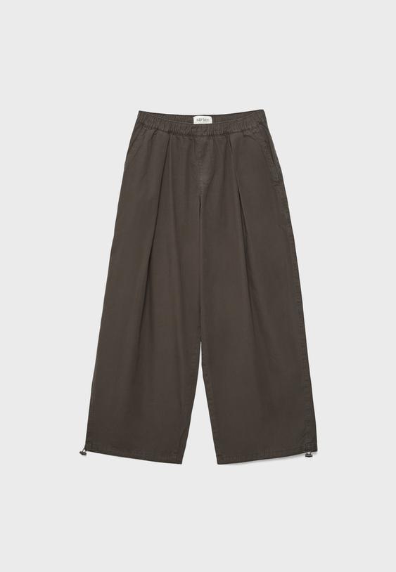 Stoperli poplin barrel pantolon - Görsel 9