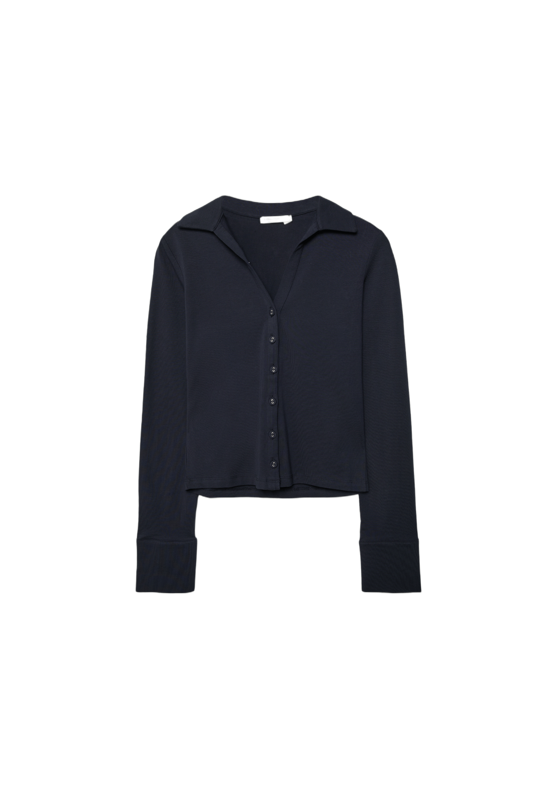 Knit shirt with buttons — Navy blue