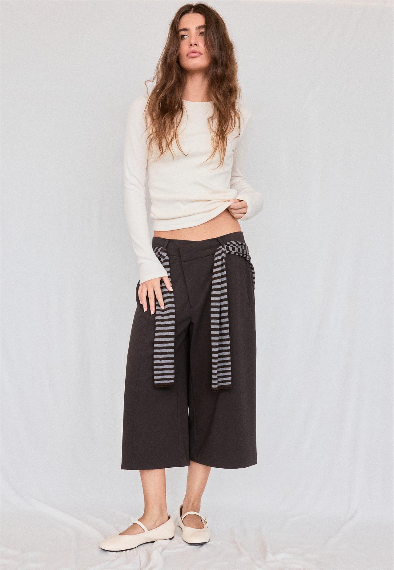 Basic long sleeve T-shirt — Ecru