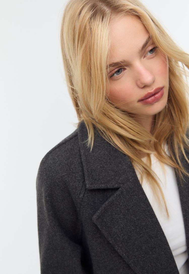 cappotto trench in tessuto morbido al tatto