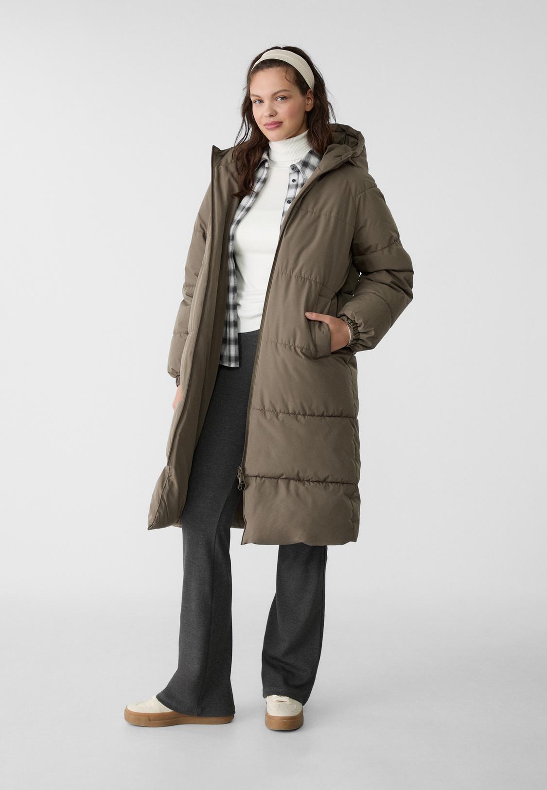 Abrigo Acolchado Abrigo Pelo Rojo Stradivarius Abrigo Plumifero