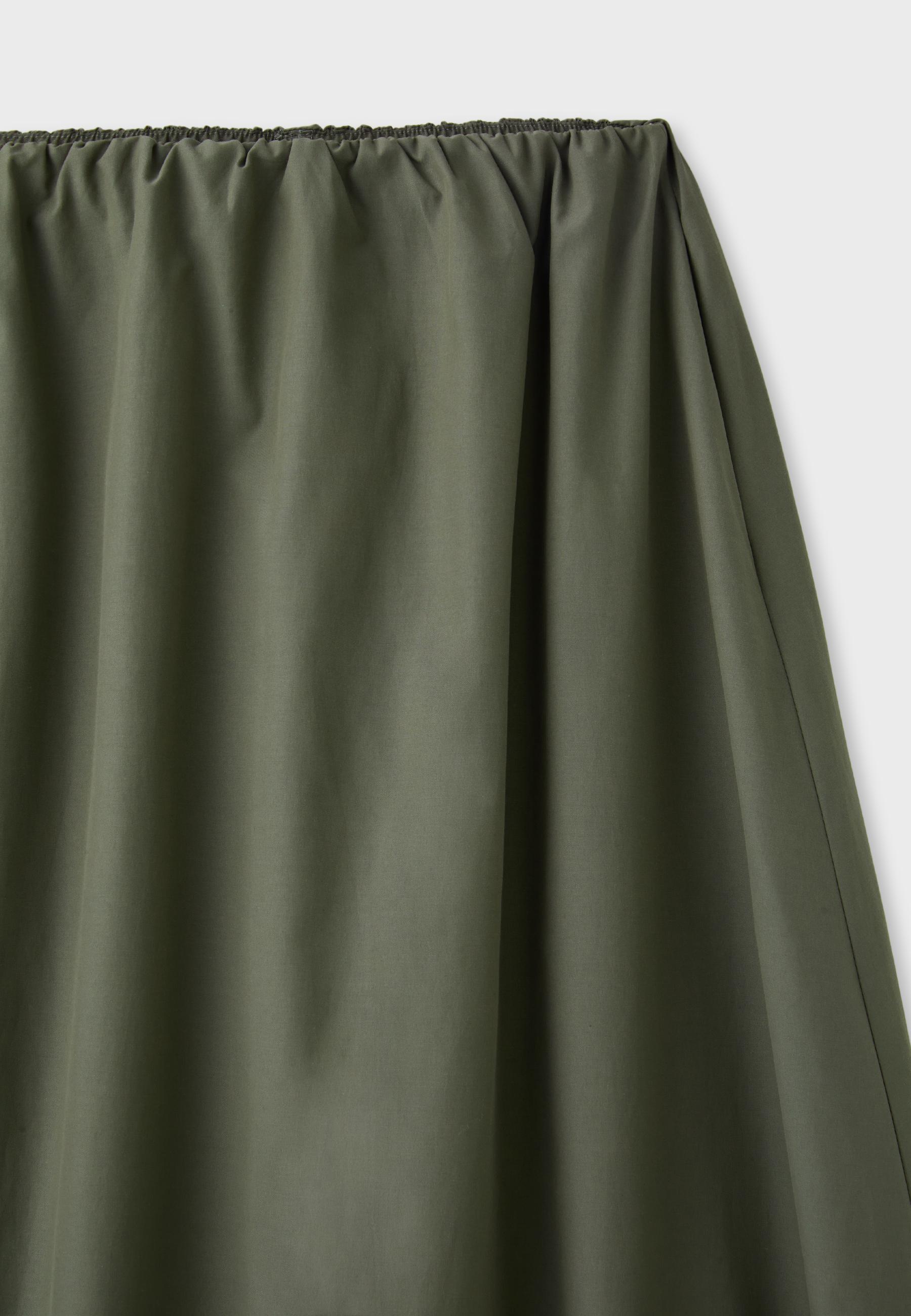 Poplin balloon maxi skirt — Khaki