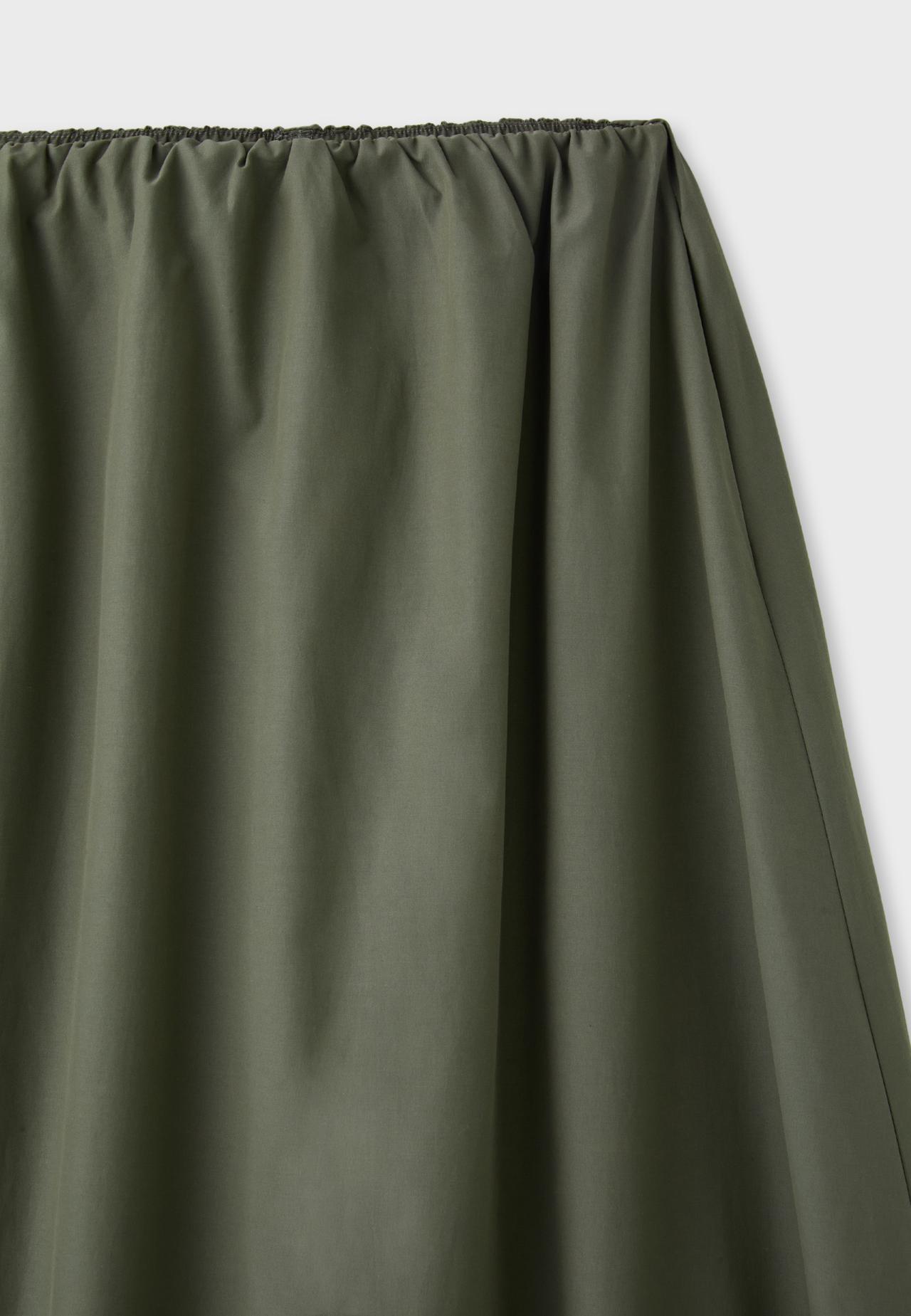 Poplin balloon maxi skirt — Khaki