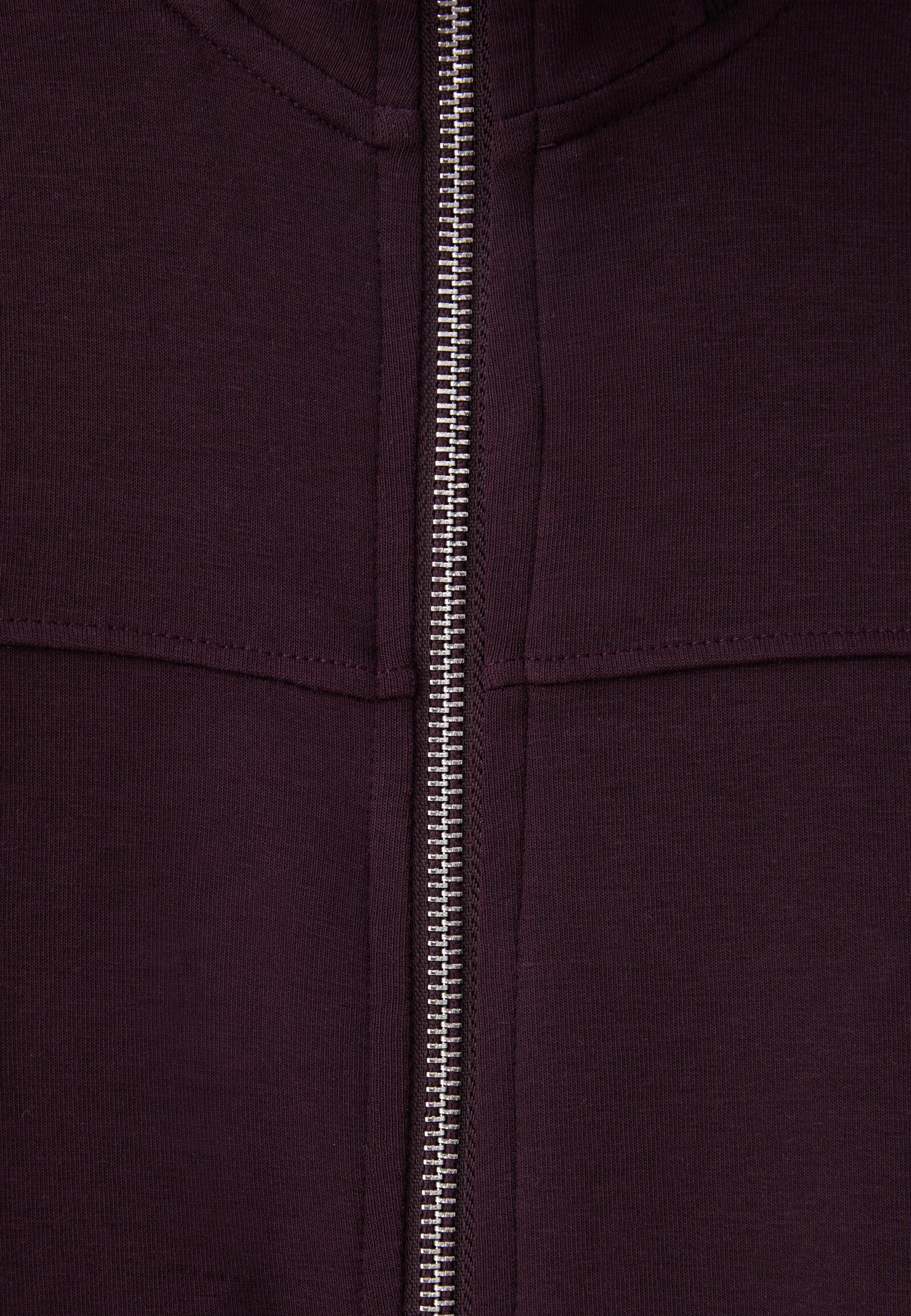 B09 Cropped High-Neck Zip-Up Sweatshirt — Dark purple